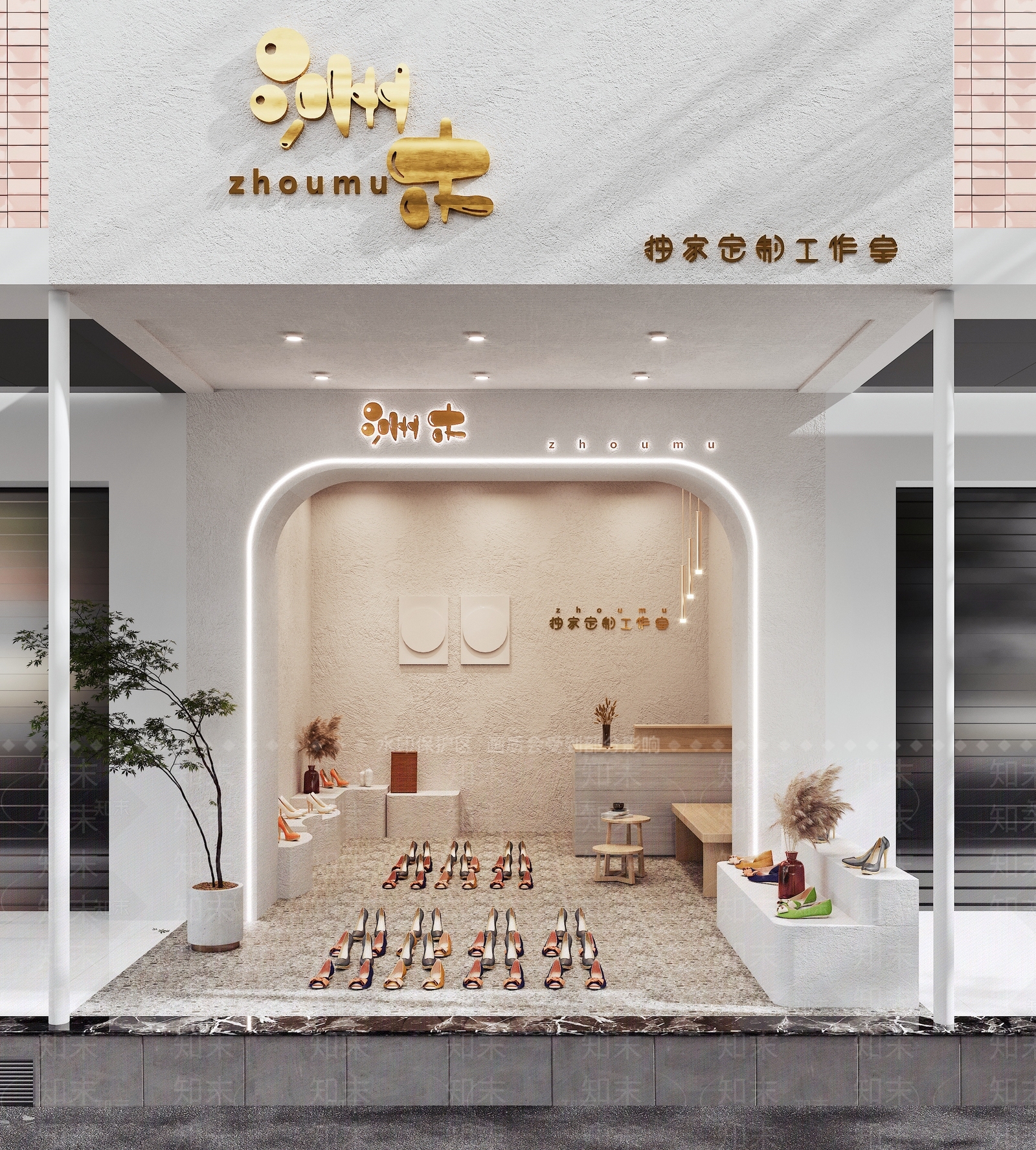 现代鞋子专卖店3D模型下载【ID:565507475】