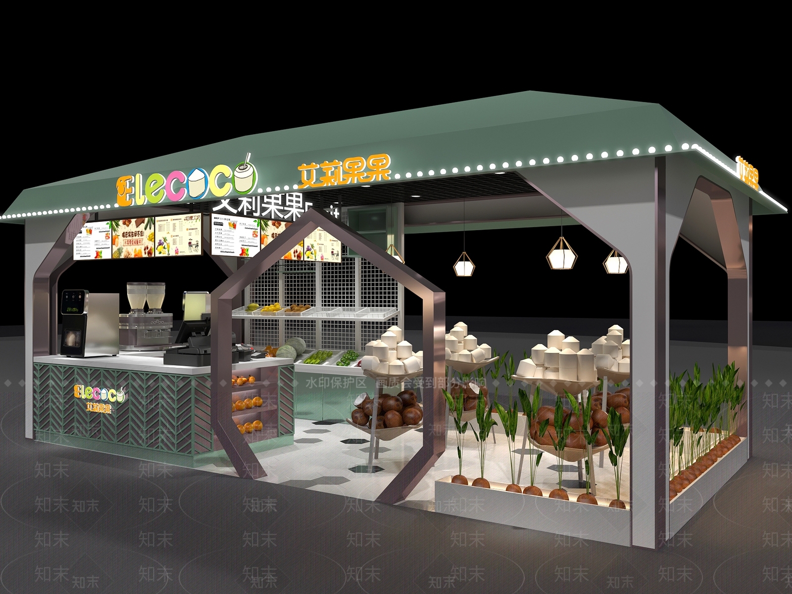 现代水果店3D模型下载【ID:665570370】