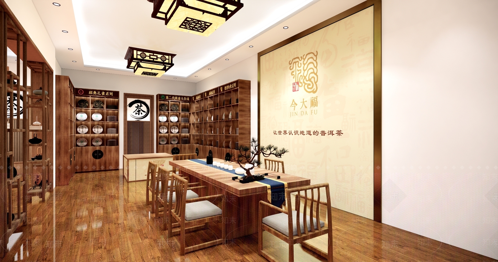新中式风格茶室SU模型下载【ID:965574327】
