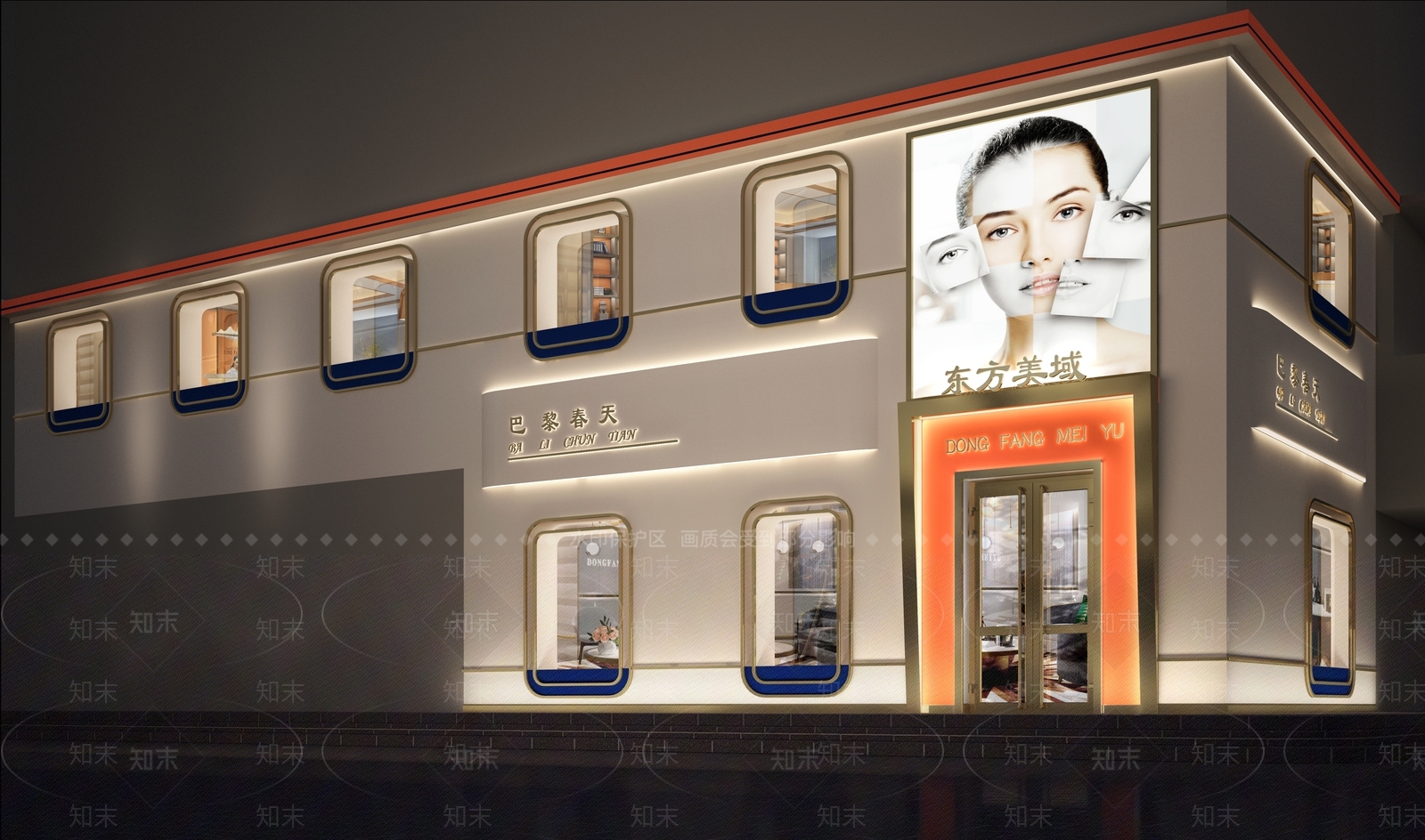 现代轻奢店面门头门面3D模型下载【ID:965579554】