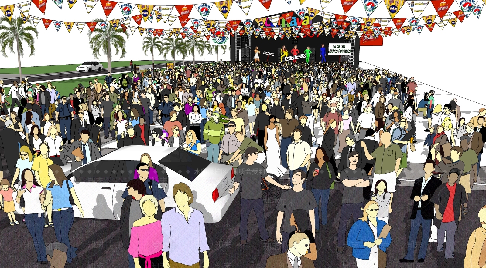 现代风格舞台SU模型下载【ID:365584744】