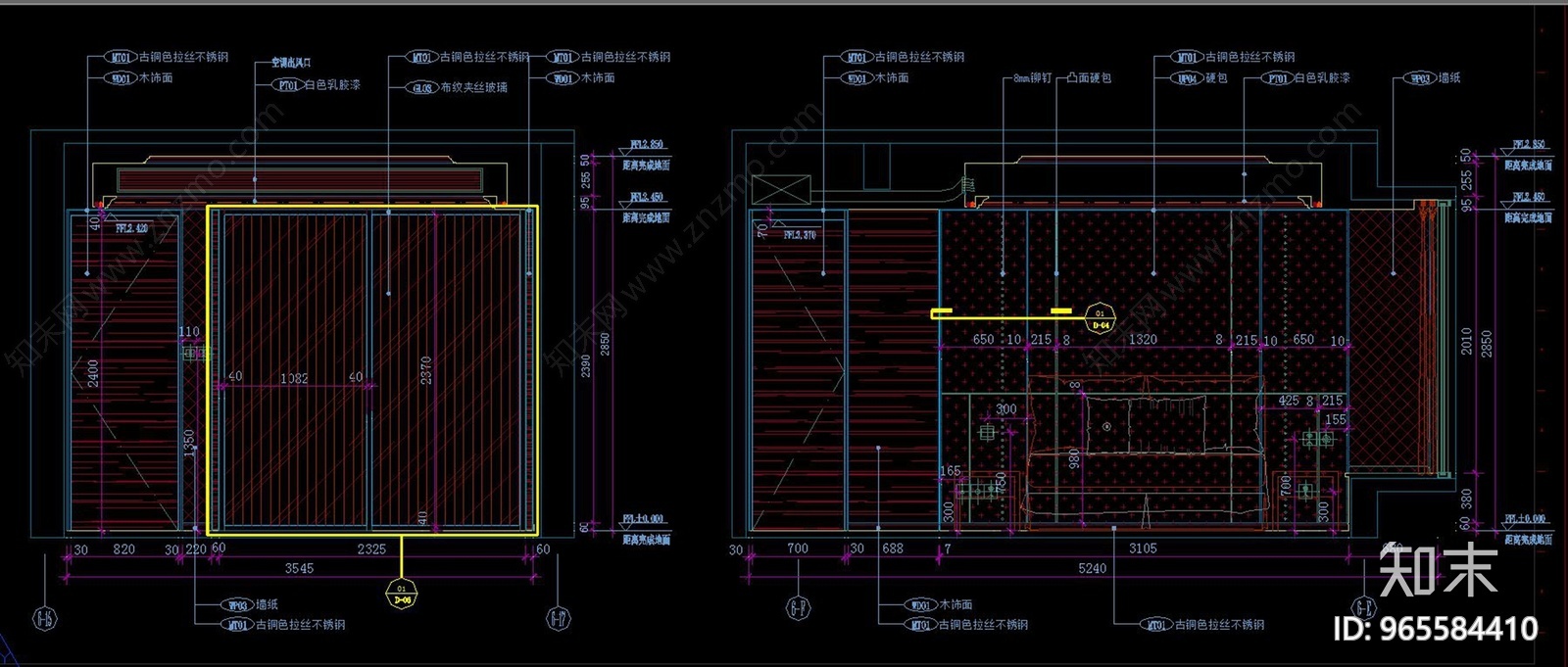 现代简约中式户型效果图CADcad施工图下载【ID:965584410】