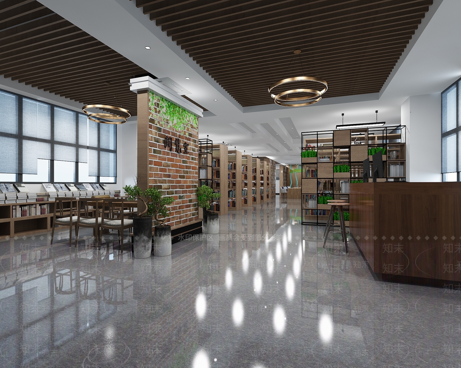 现代校阅览室3D模型下载【ID:865661234】