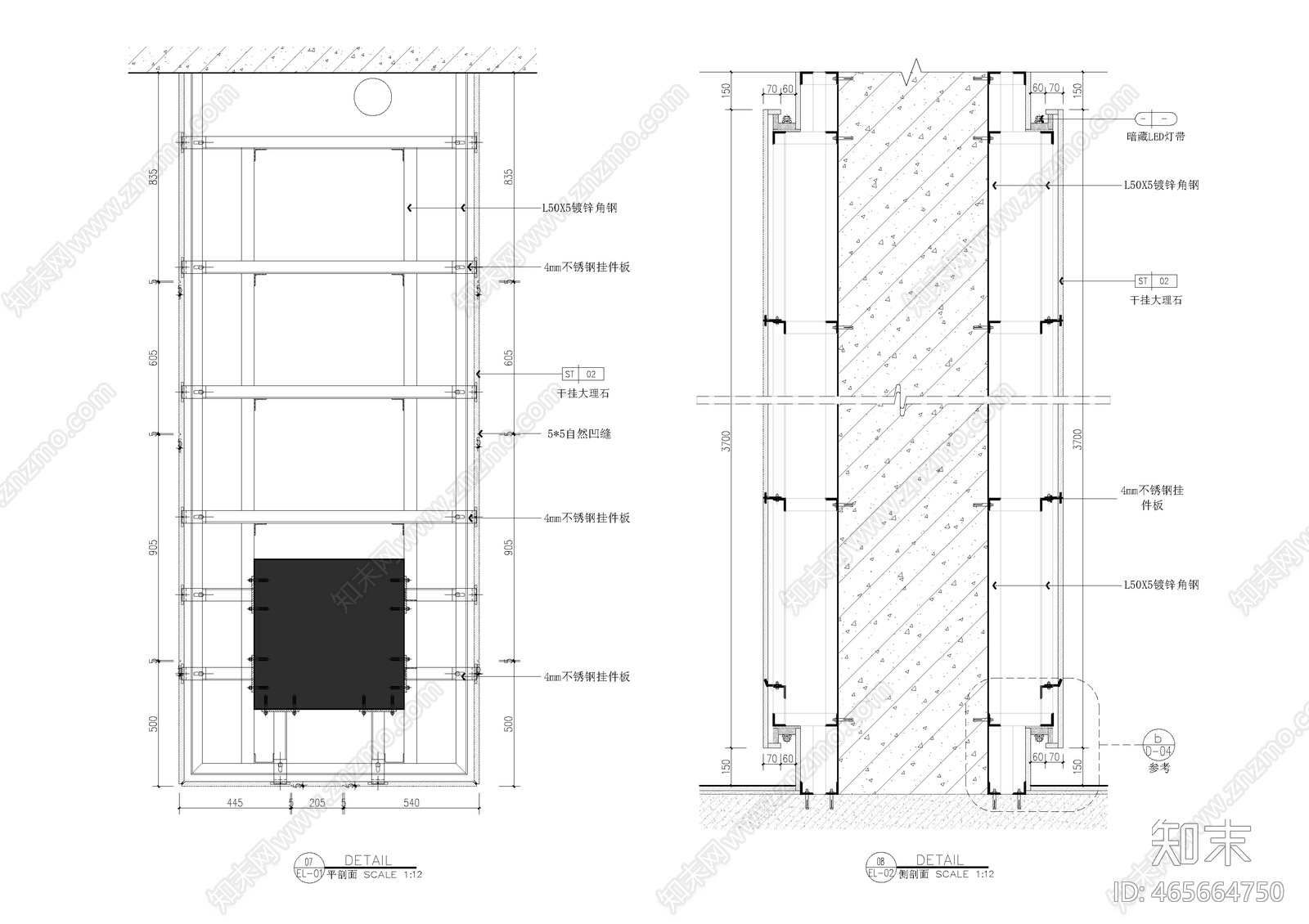 钢挂大理石施工图下载【ID:465664750】