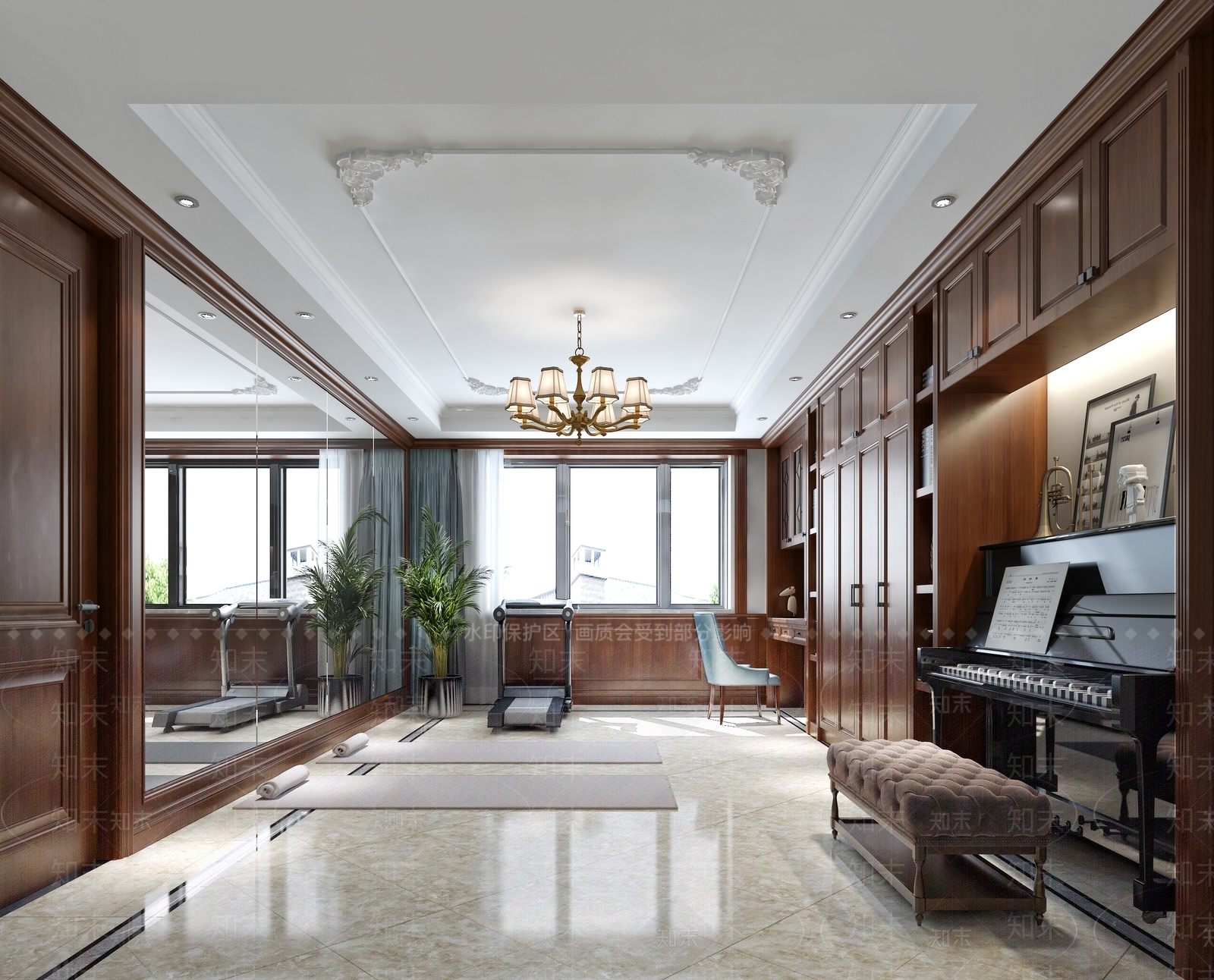 美式健身房3D模型下载【ID:665665471】