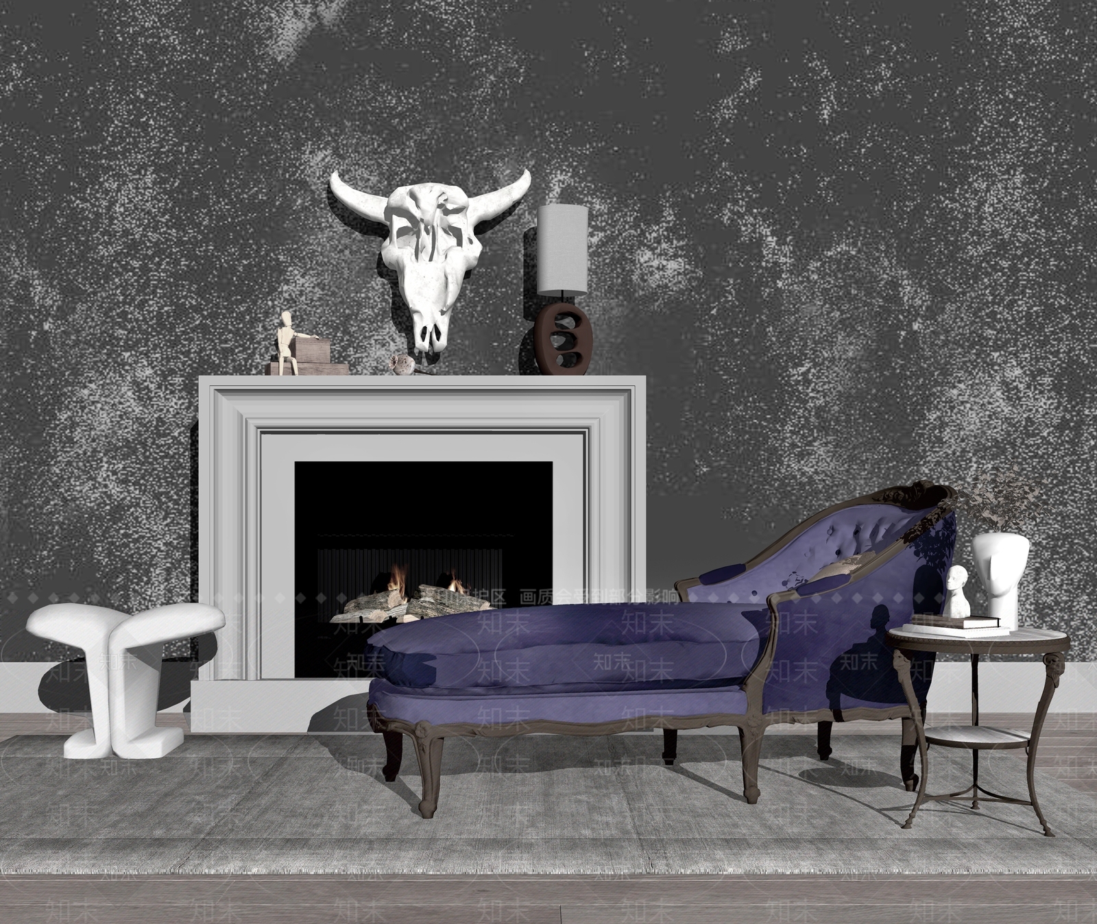 欧式风格贵妃椅SU模型下载【ID:465669441】