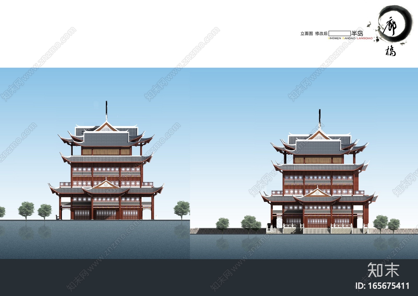 廊桥cad施工图下载【ID:165675411】