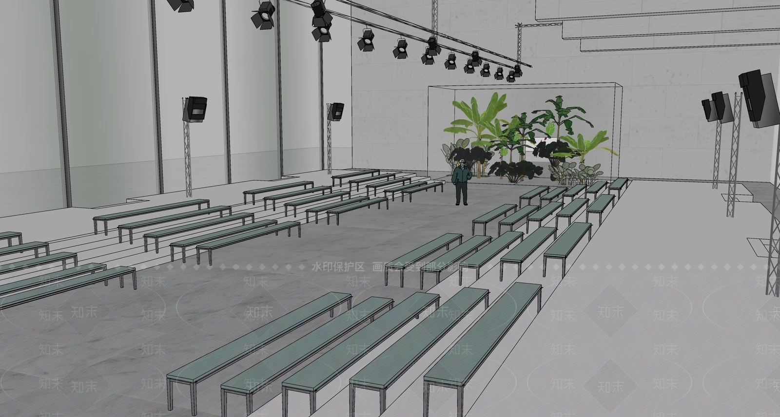 现代风格T台SU模型下载【ID:365689633】