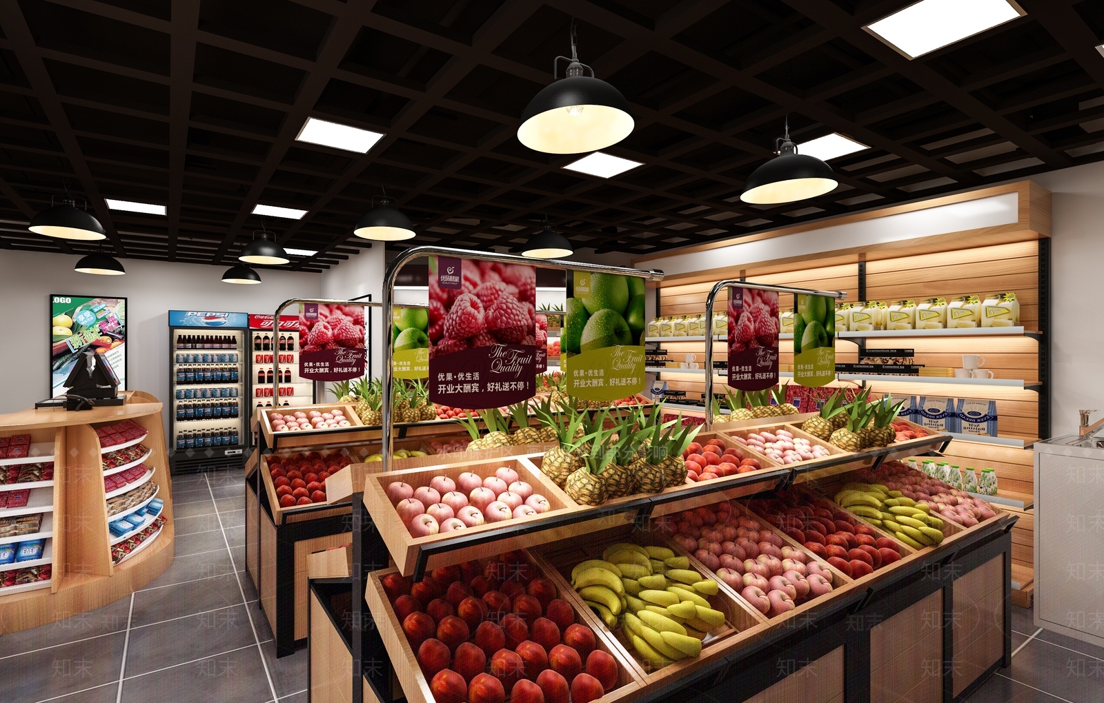 现代水果便利店3D模型下载【ID:665691334】
