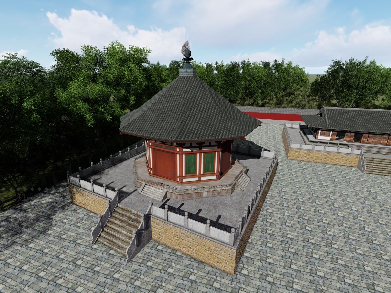 中式风格古建筑SU模型下载【ID:865707658】