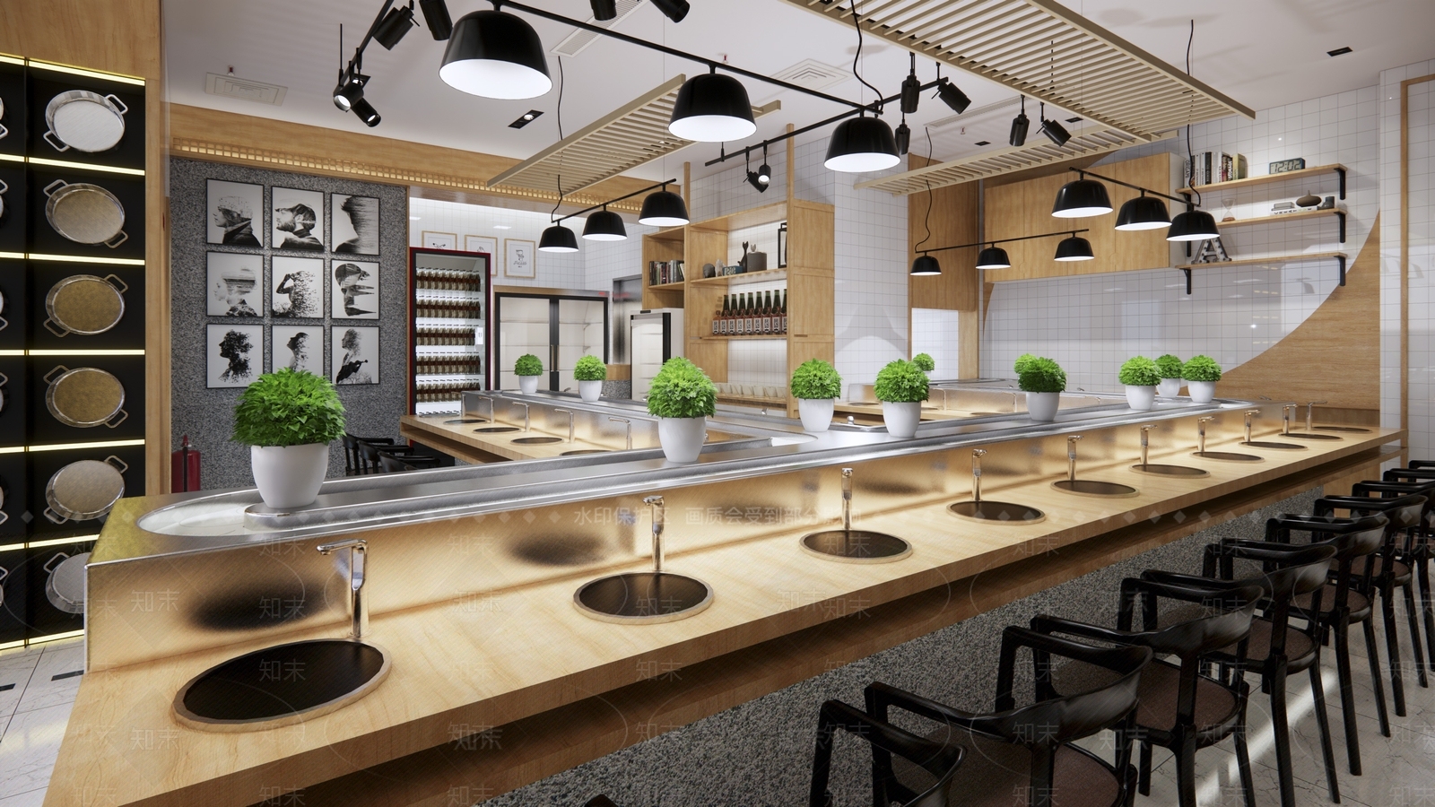 现代风格火锅店SU模型下载【ID:865733810】