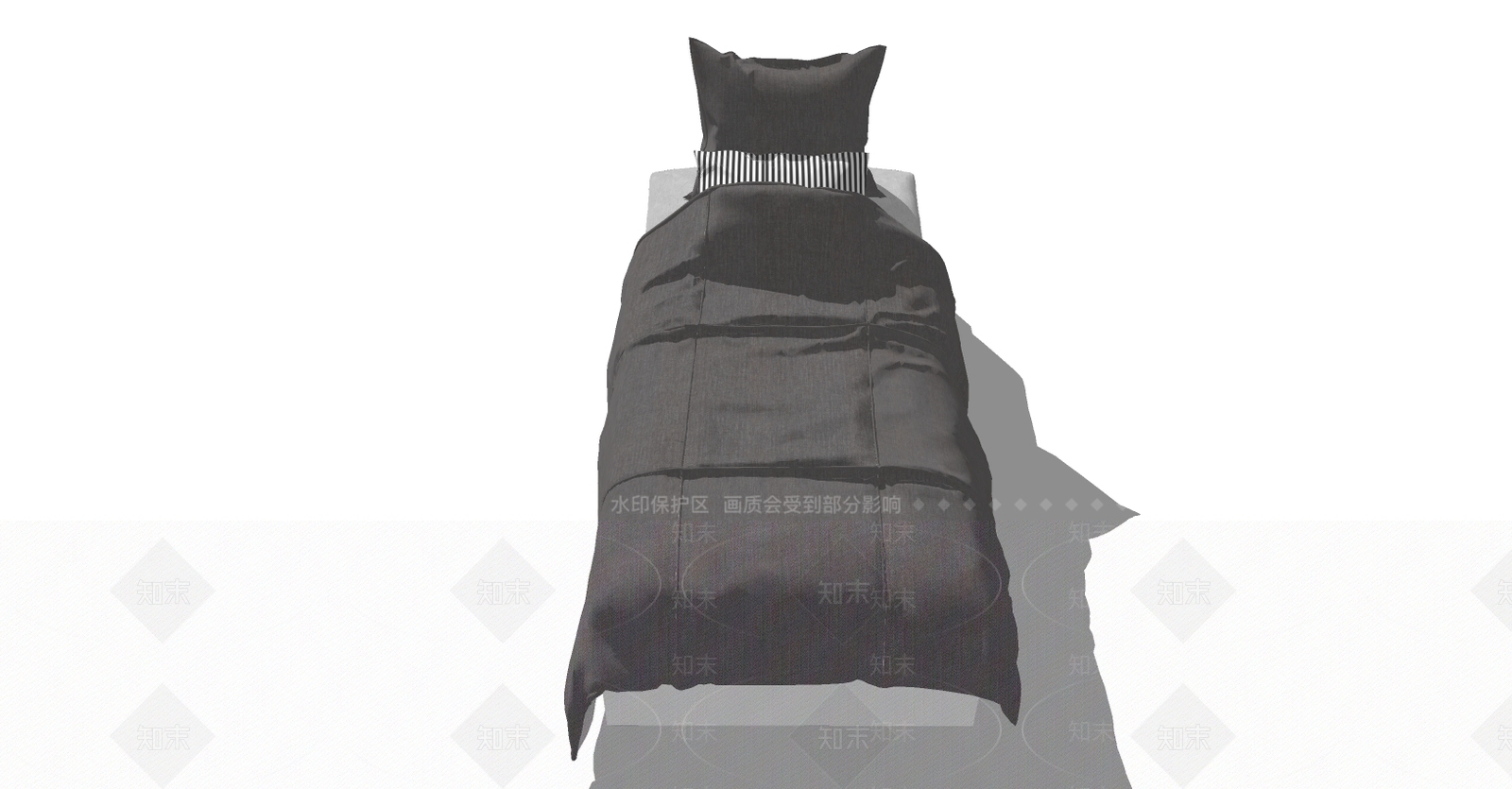 现代风格单人床SU模型下载【ID:565809195】