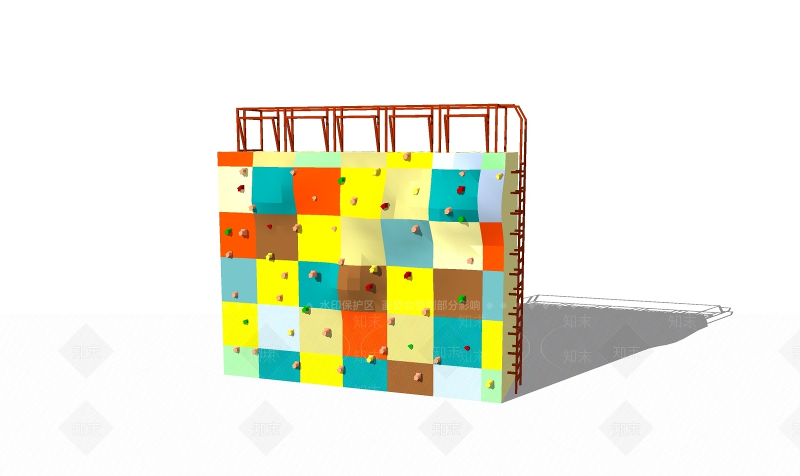 现代风格儿童攀爬墙SU模型下载【ID:665826640】