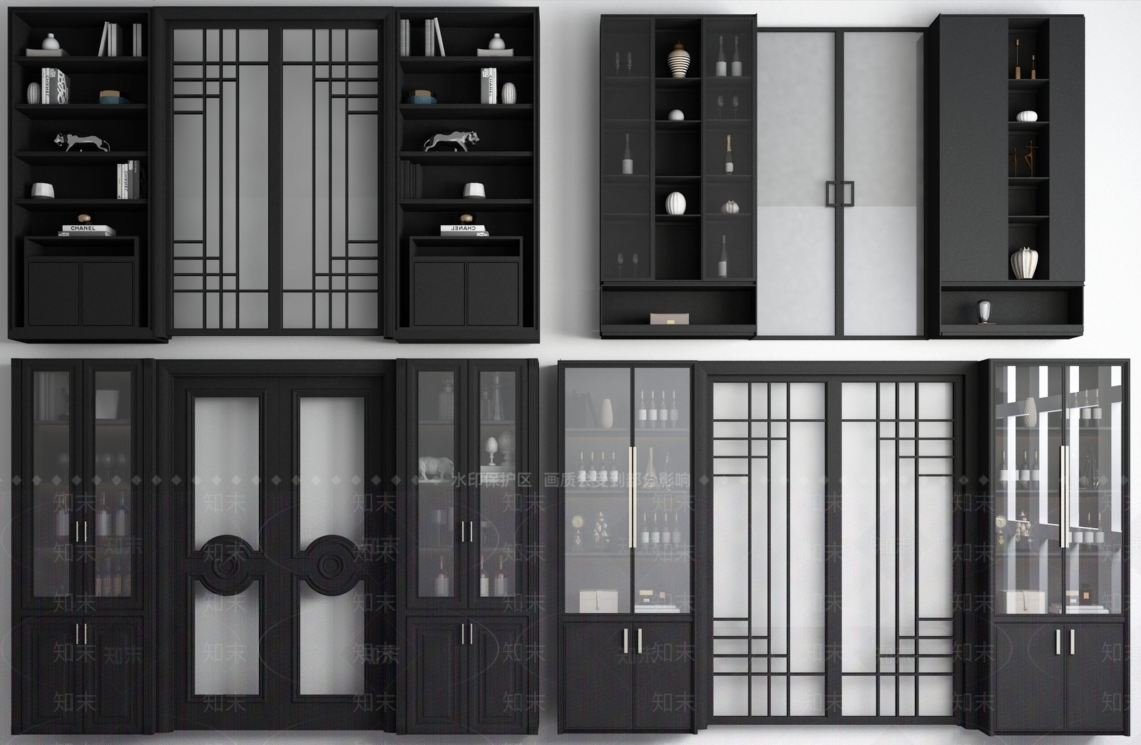 现代酒柜3D模型下载【ID:665827609】