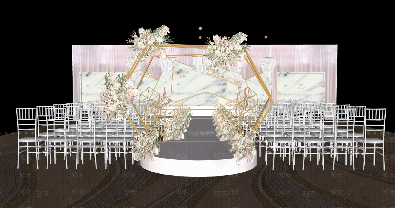 北欧风格婚礼舞台SU模型下载【ID:965831667】