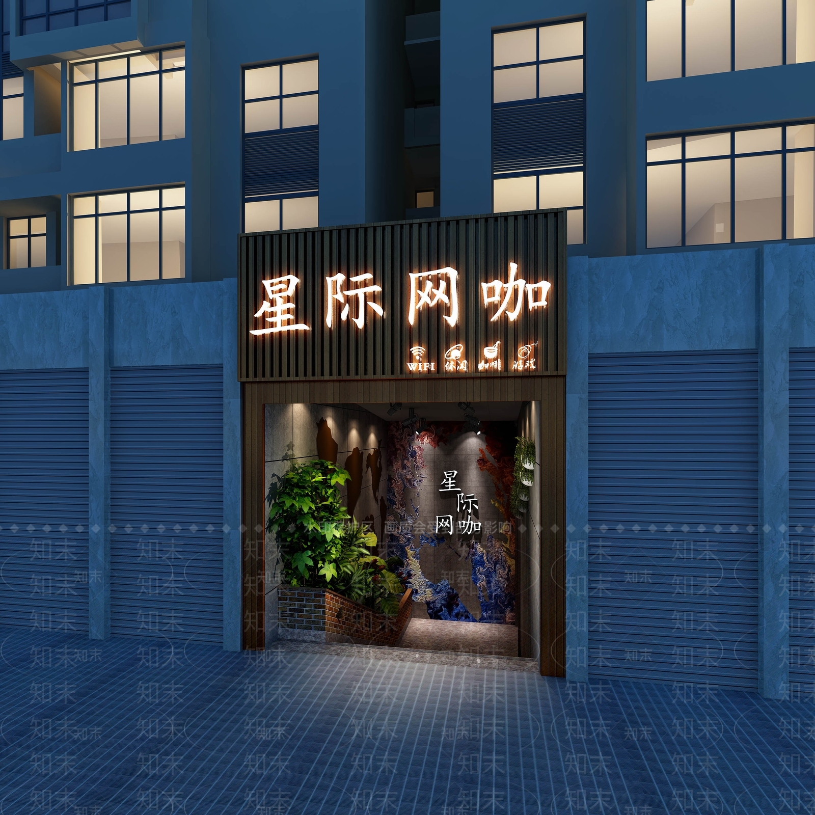 工业风科幻网吧3D模型下载【ID:965837206】