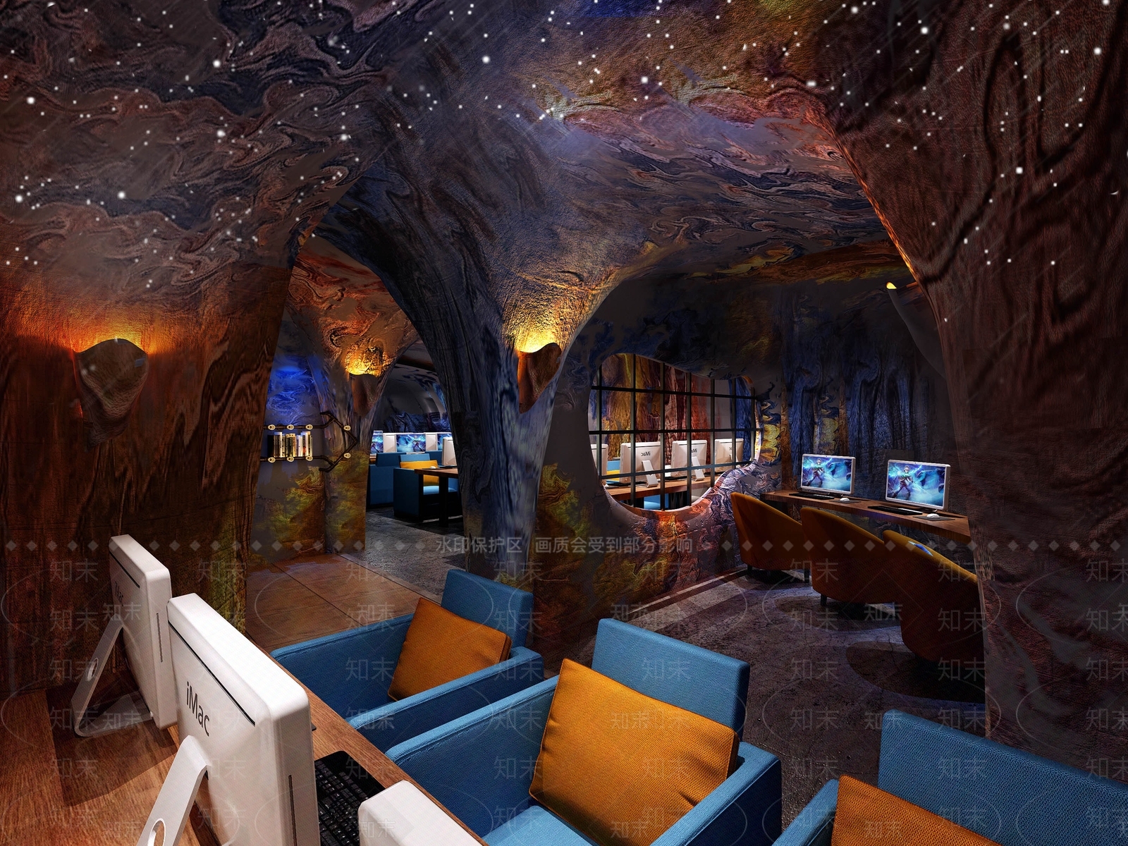 工业风星际科幻网吧3D模型下载【ID:965837217】