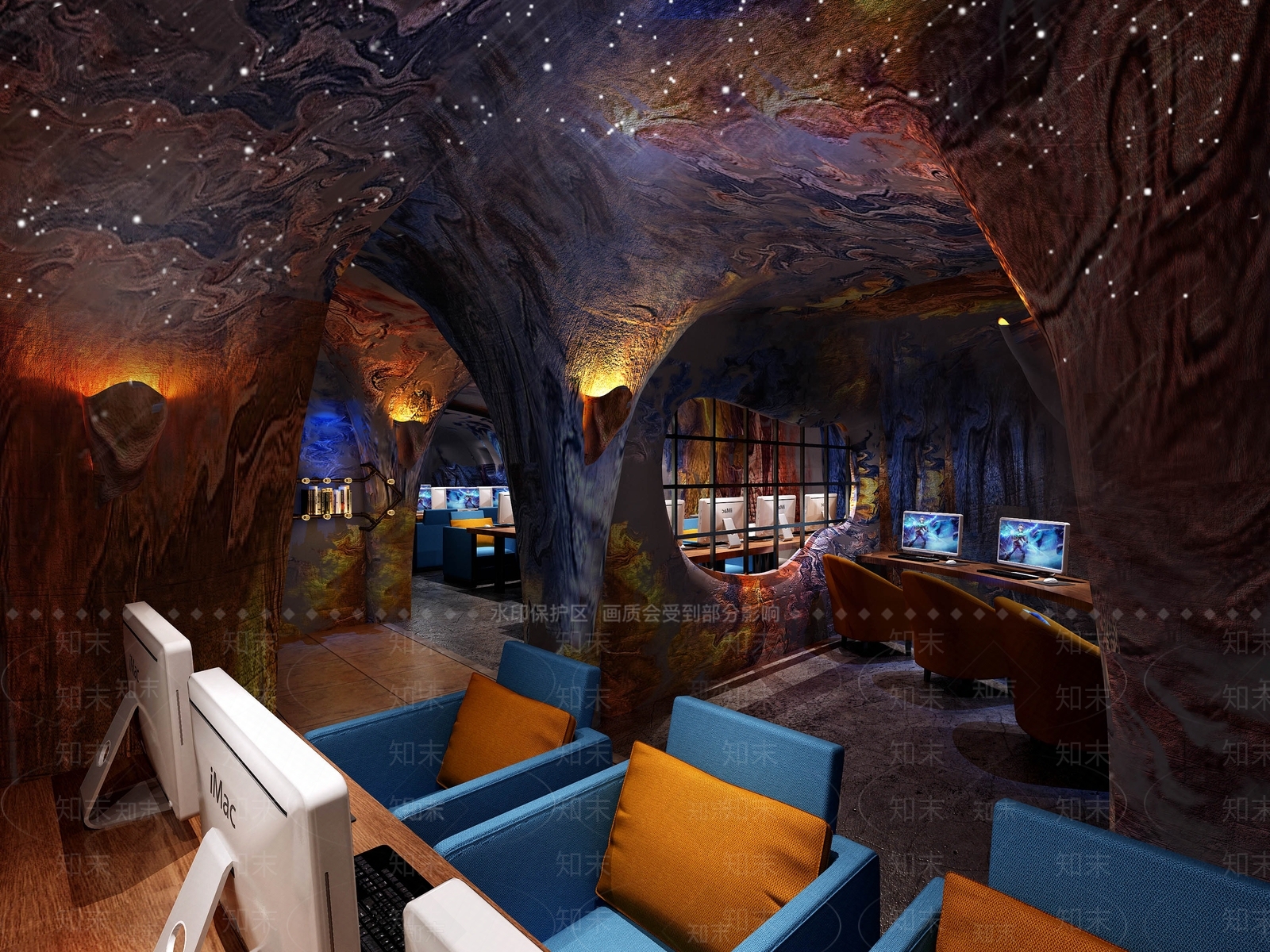 工业风星际科幻网吧3D模型下载【ID:965837217】