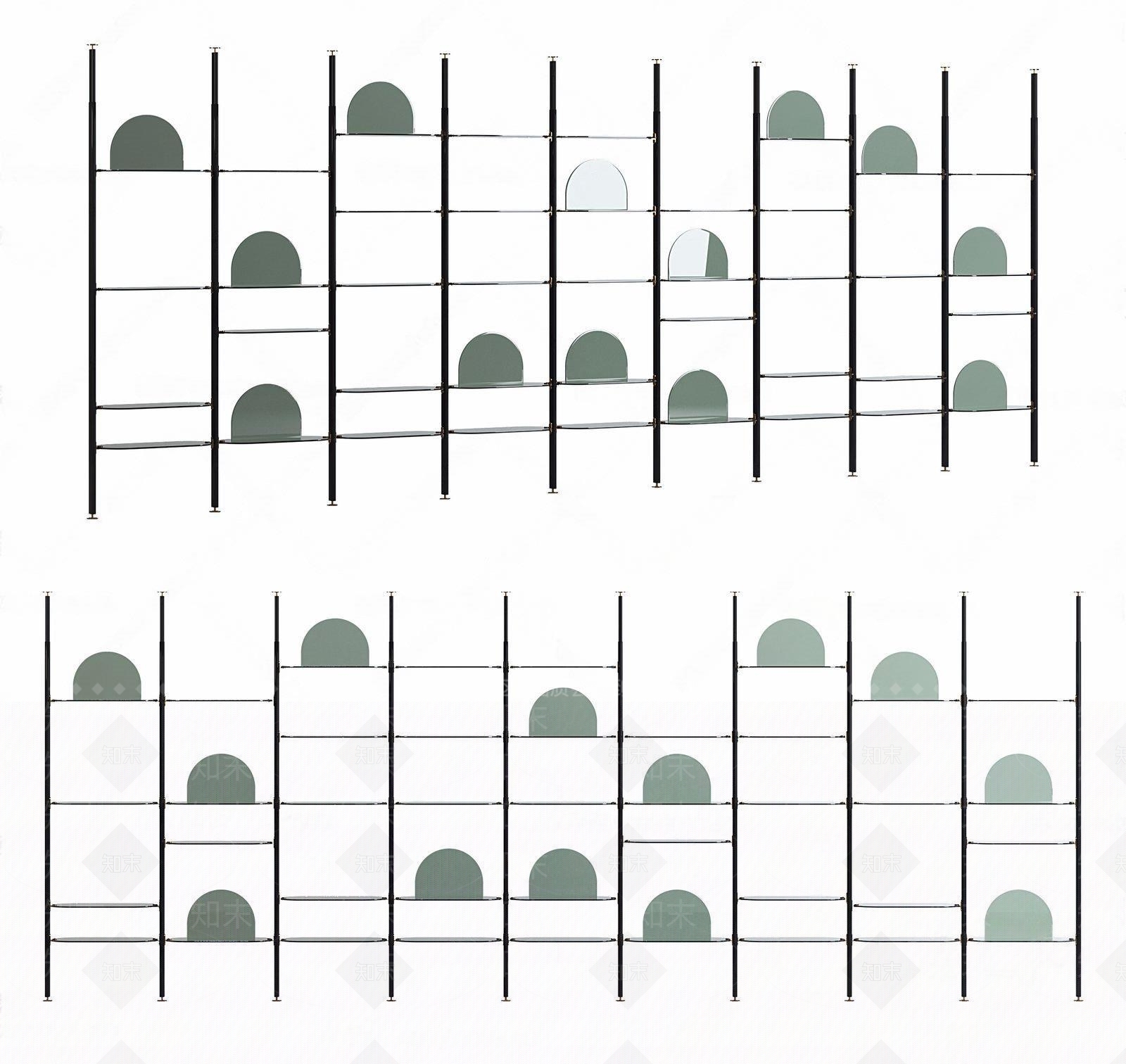 意大利Arflex现代铁艺书架3D模型下载【ID:465847033】