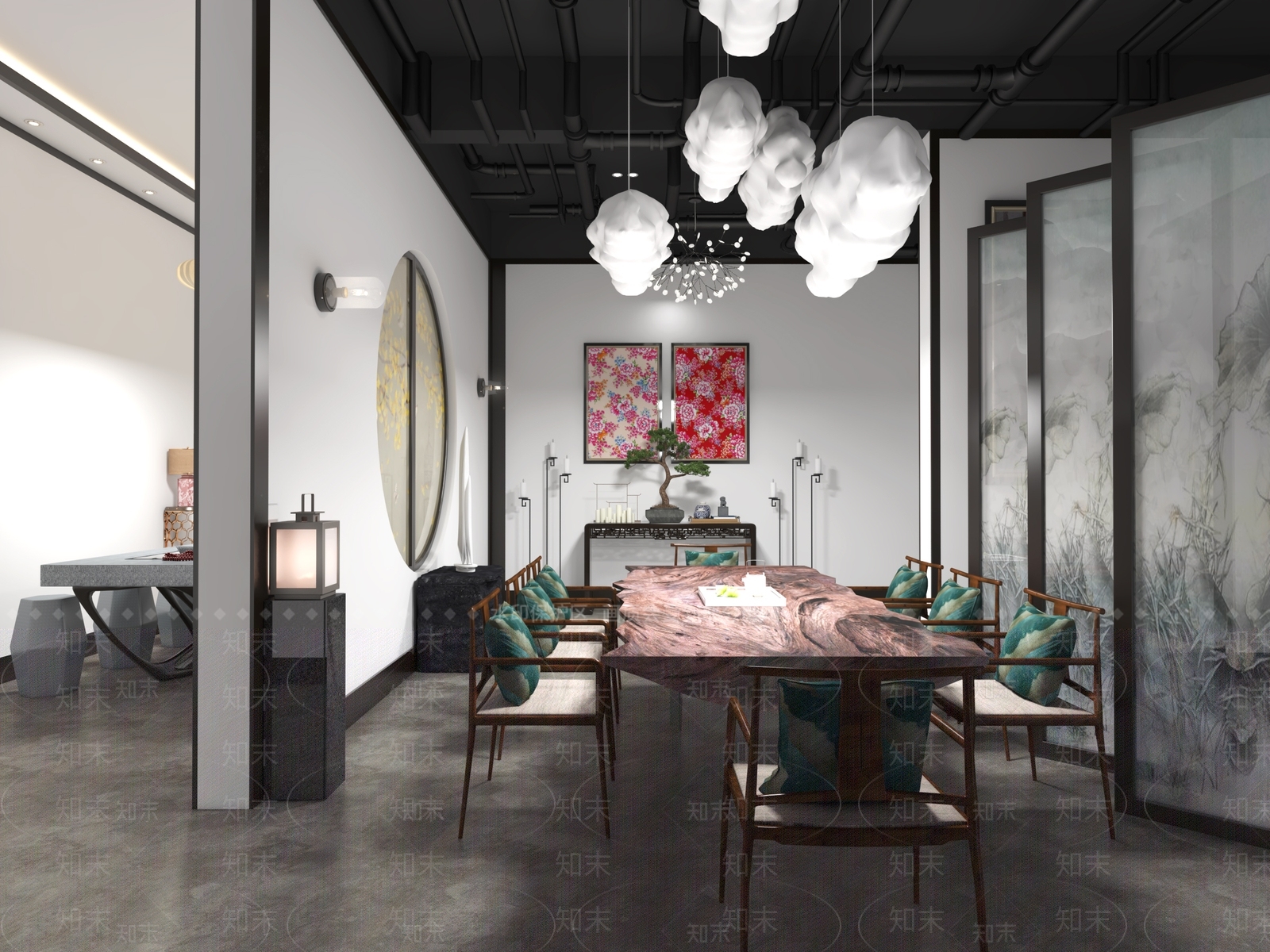 新中式展厅3D模型下载【ID:565877438】