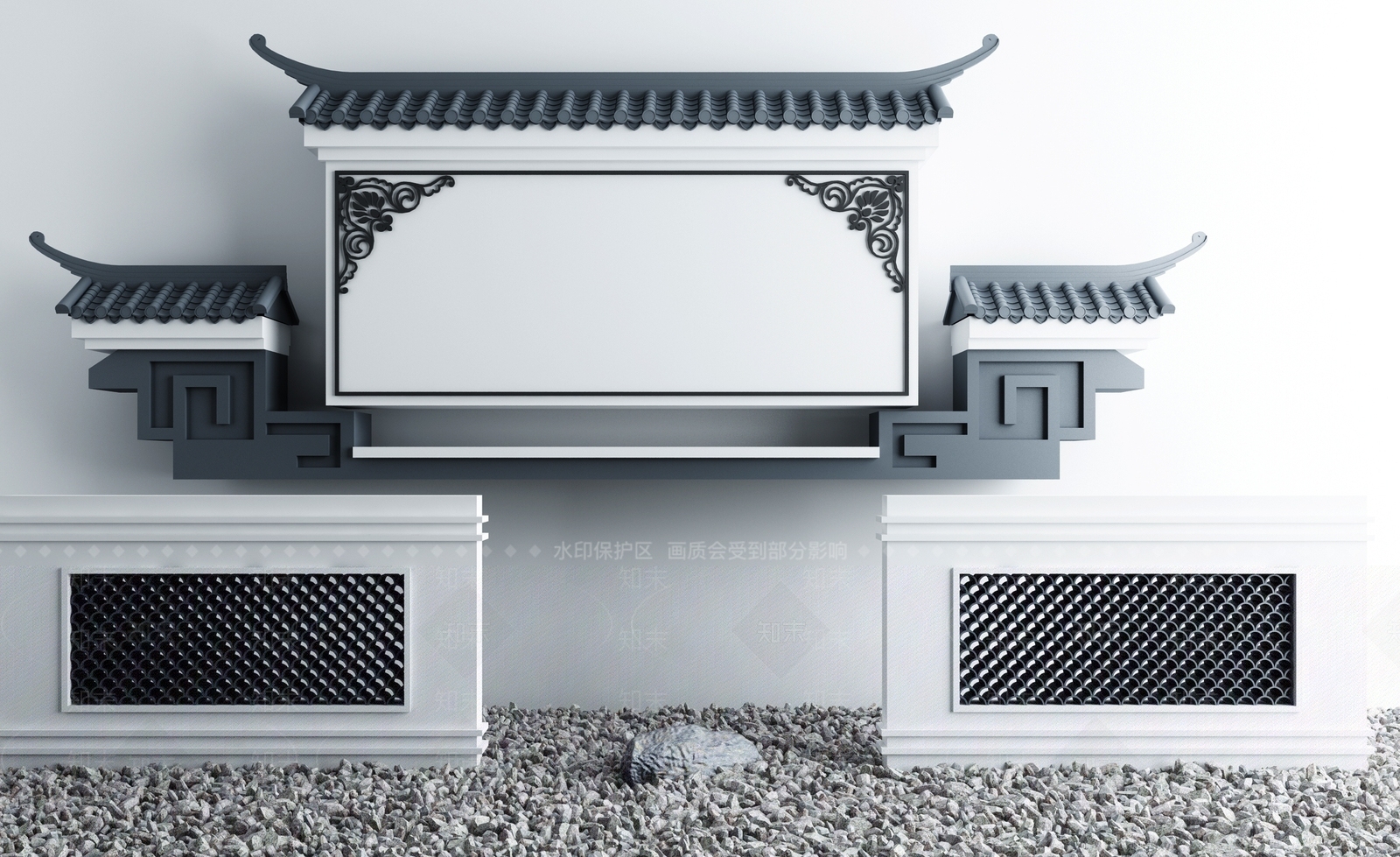 新中式庭院景观3D模型下载【ID:465878454】