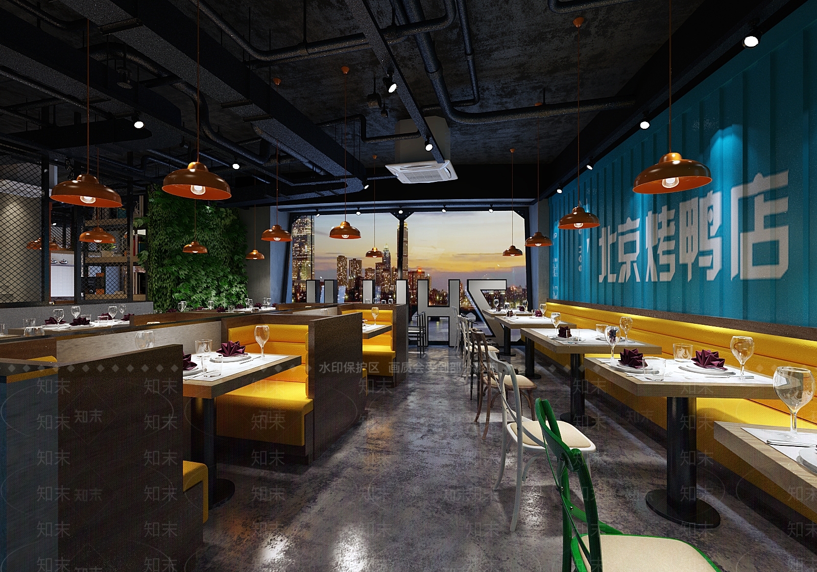 工业风格餐厅3D模型下载【ID:365884934】