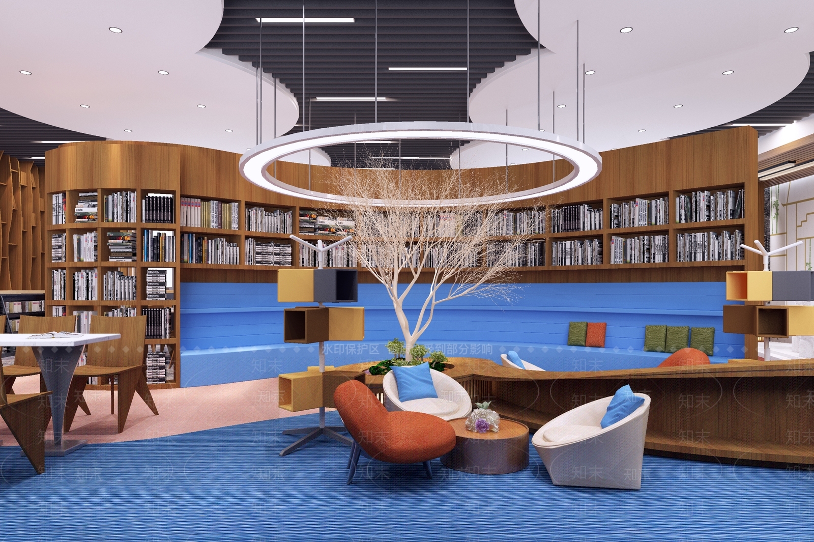 现代休闲图书馆3D模型下载【ID:865884278】