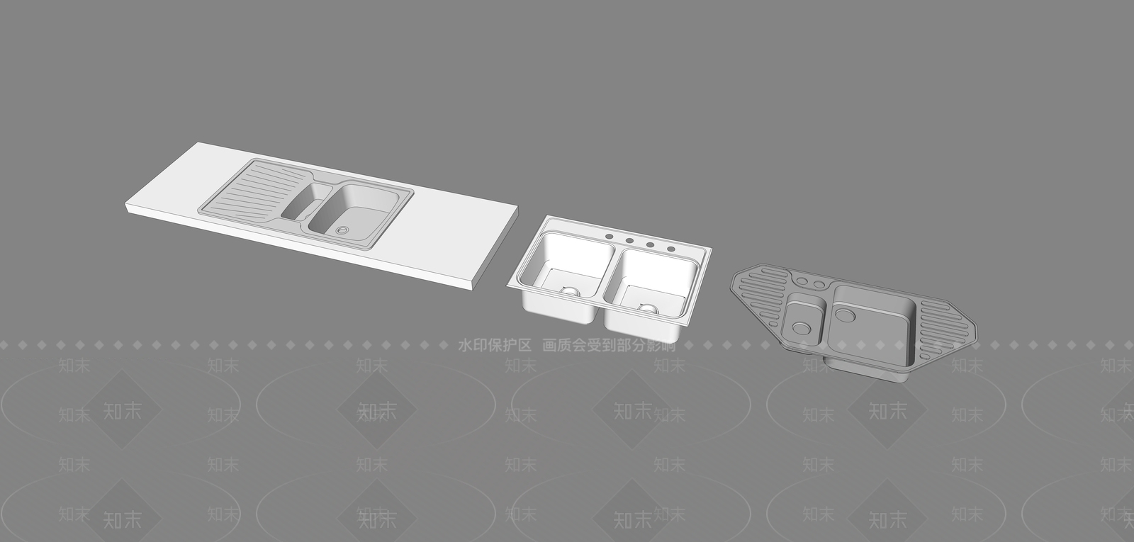 现代风格洗水槽SU模型下载【ID:165887304】