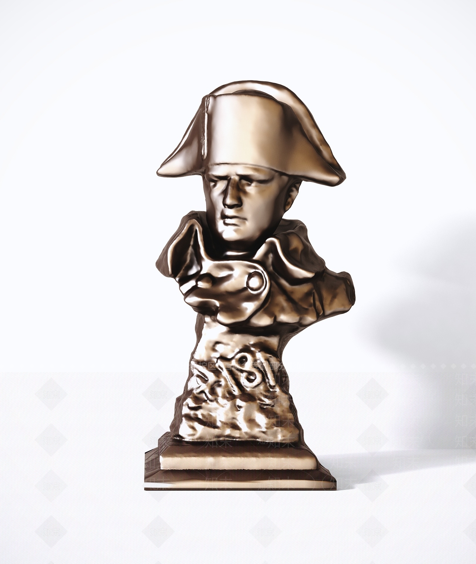 现代拿破仑人物头像雕塑3D模型下载【ID:365891885】