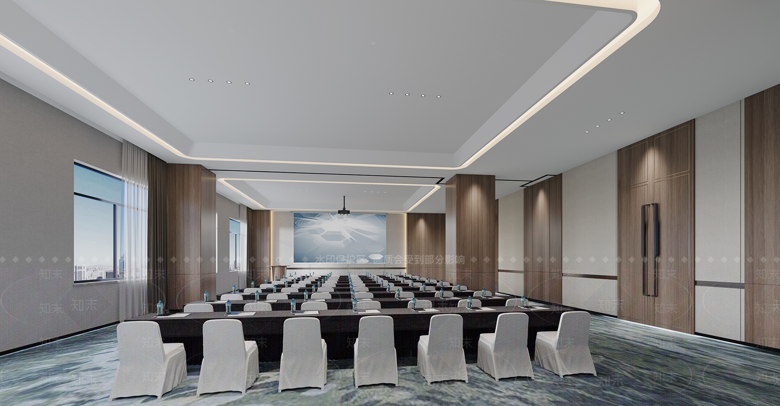 现代酒店会议室3D模型下载【ID:765896973】