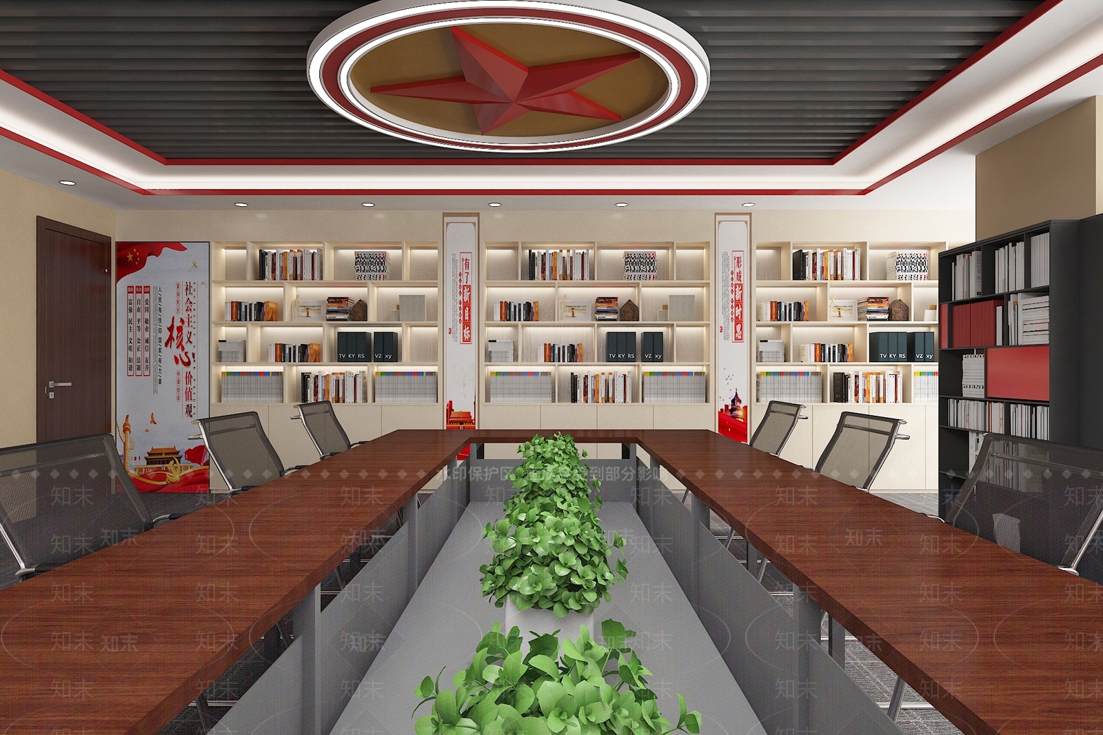 现代风格党建书屋3D模型下载【ID:266013618】