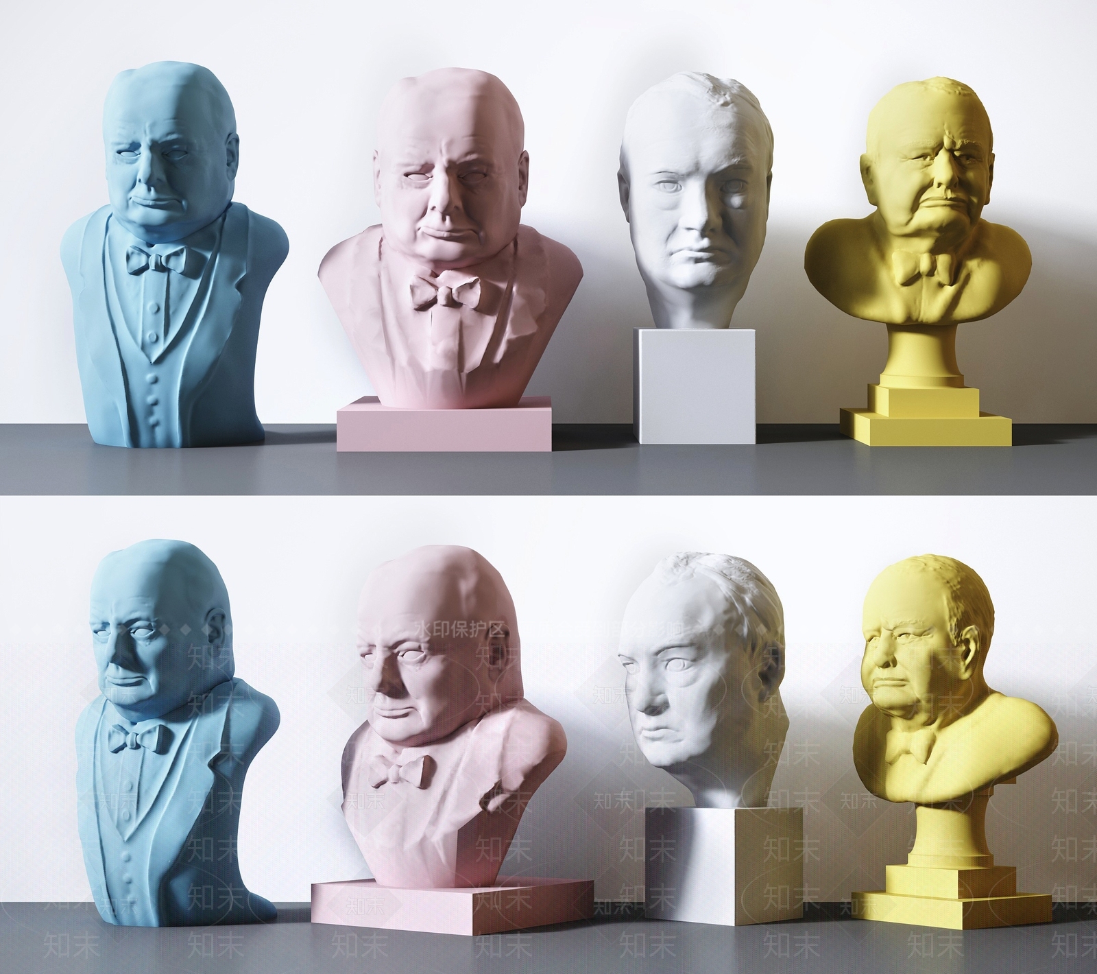 现代人物头像石膏雕塑3D模型下载【ID:366019876】