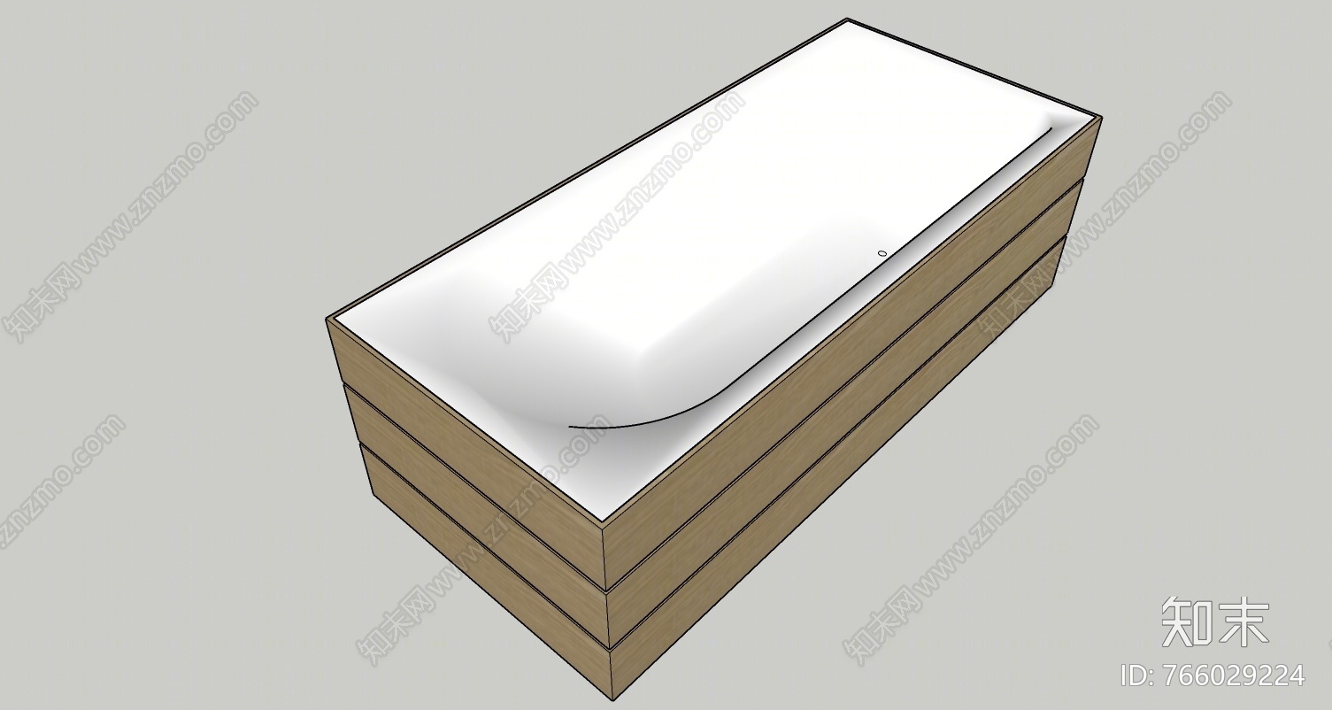 日式风格浴缸SU模型下载【ID:766029224】