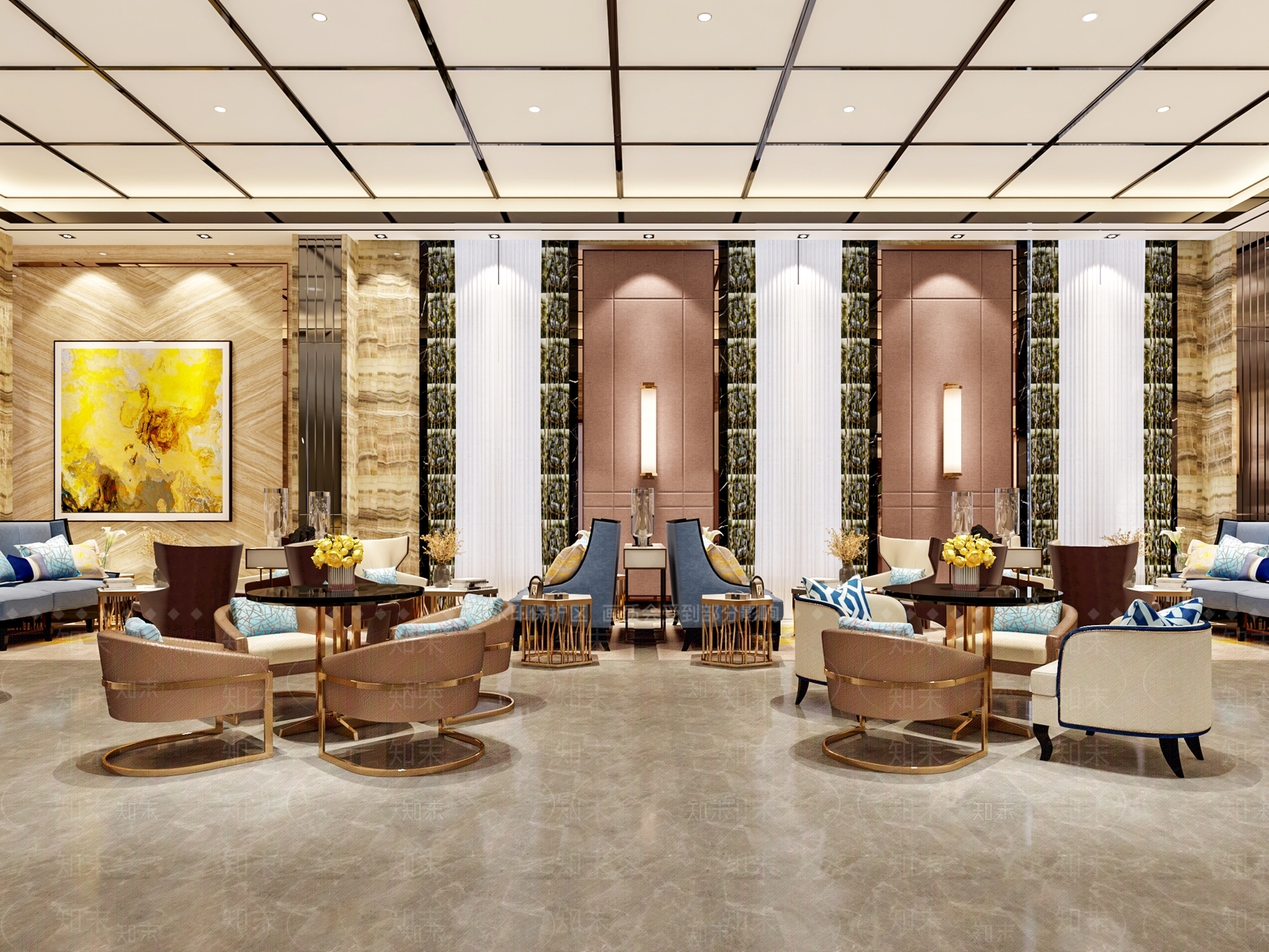 欧式古典公司接待室3D模型下载【ID:866079012】