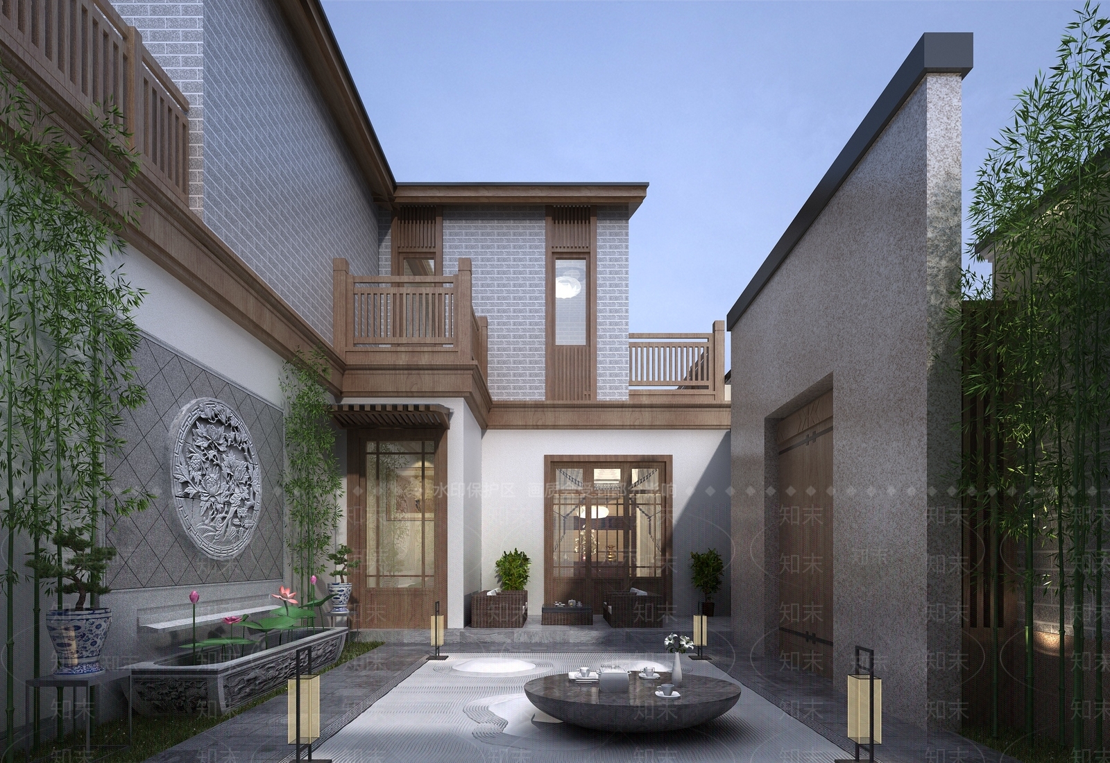 新中式风格独栋别墅3D模型下载【ID:366113598】