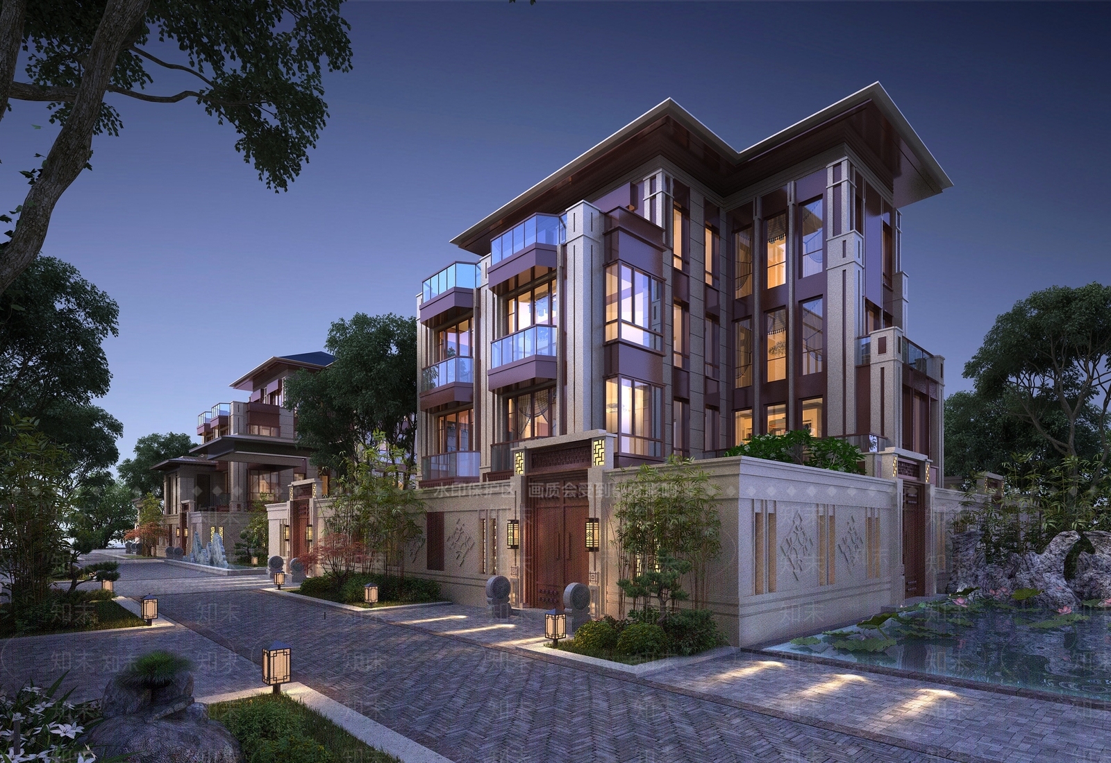 新中式风格独栋别墅3D模型下载【ID:366116592】