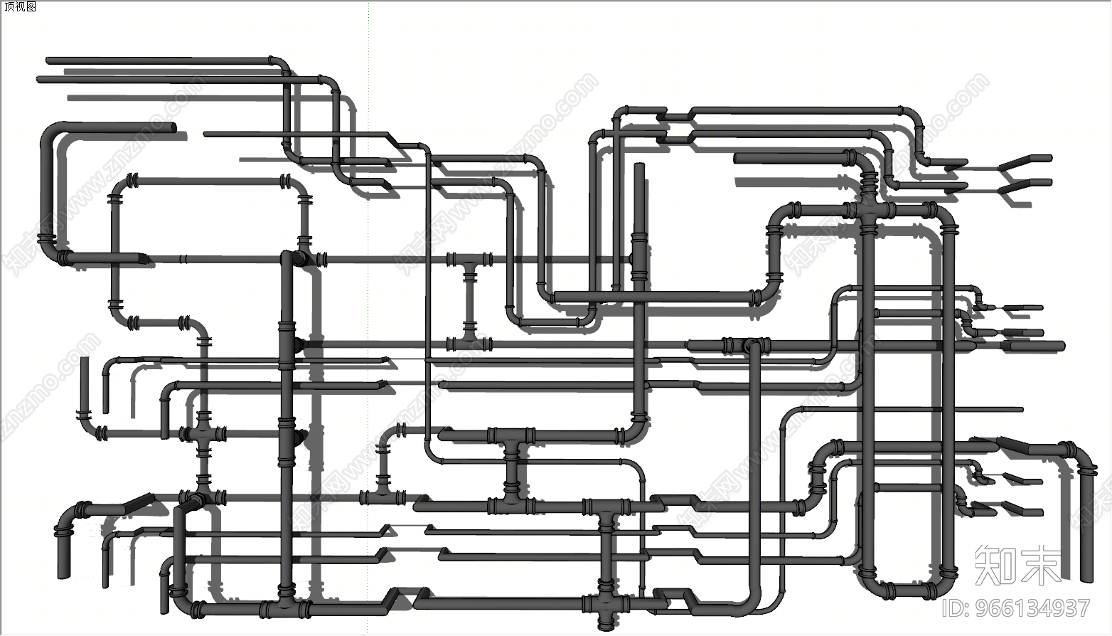 工业风格管道SU模型下载【ID:966134937】