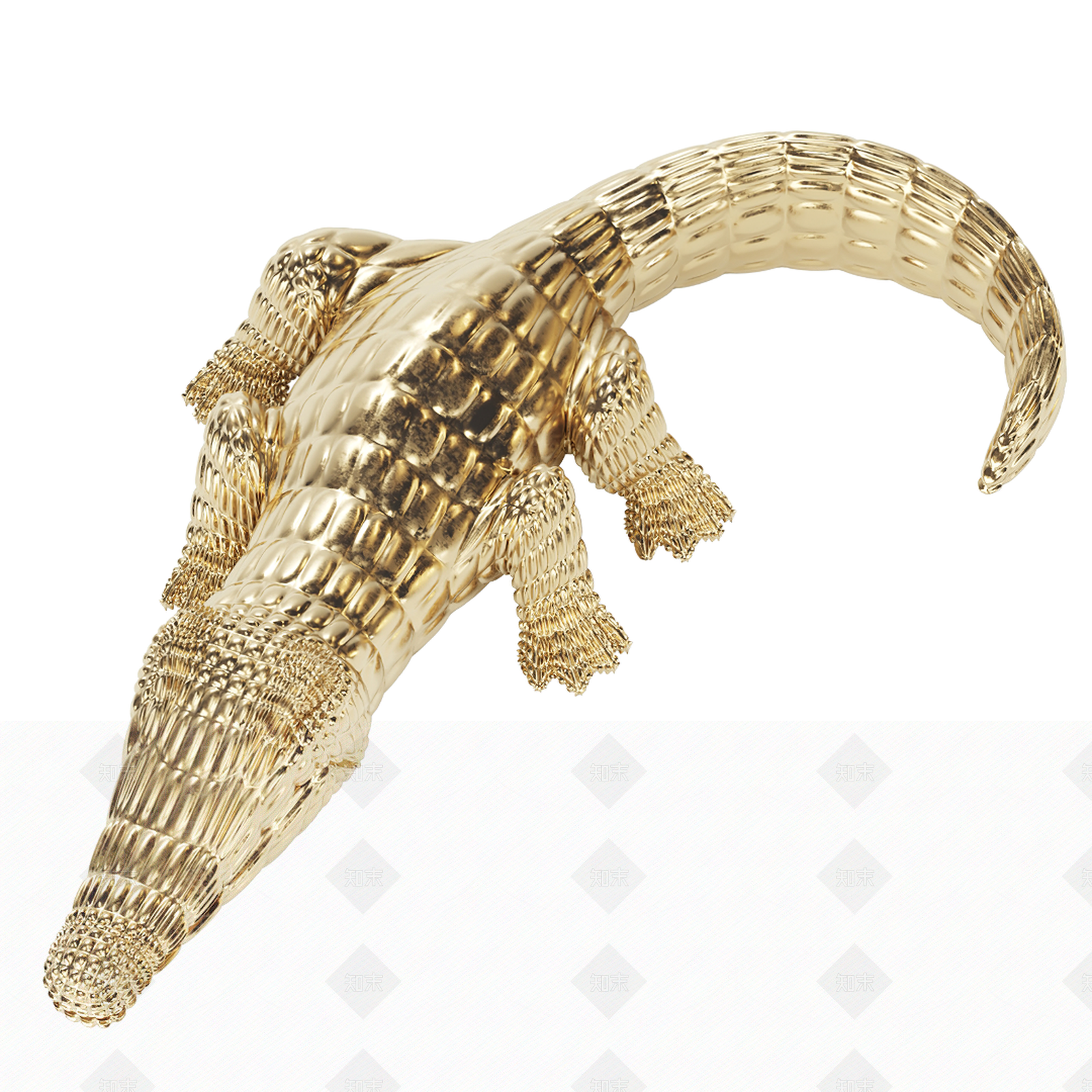 现代鳄鱼摆件3D模型下载【ID:666147613】