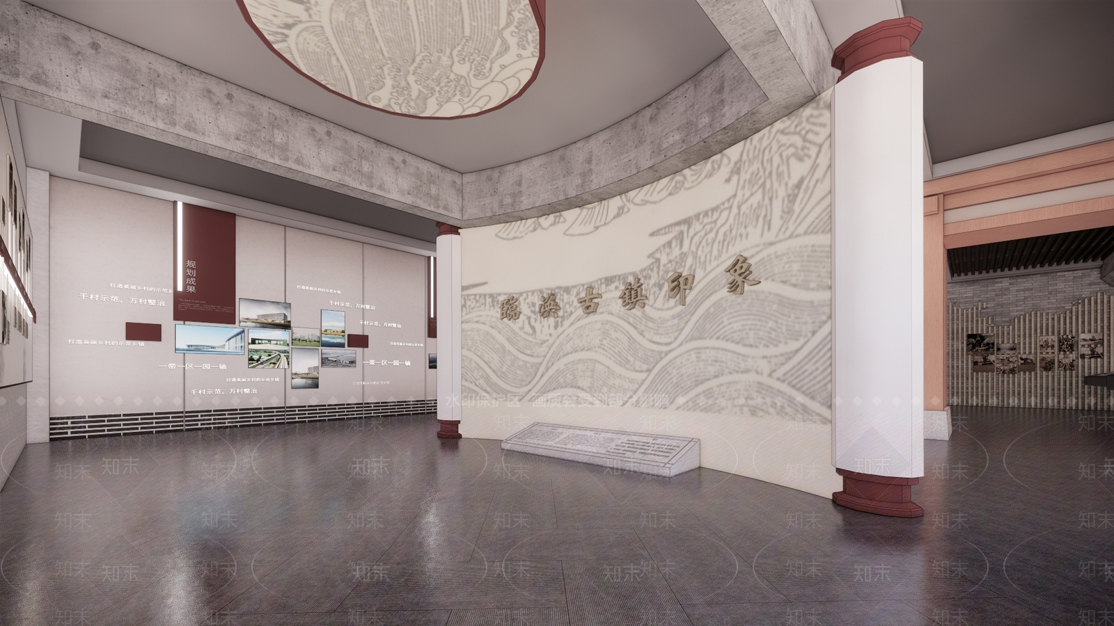 中式风格人文展厅SU模型下载【ID:266160981】