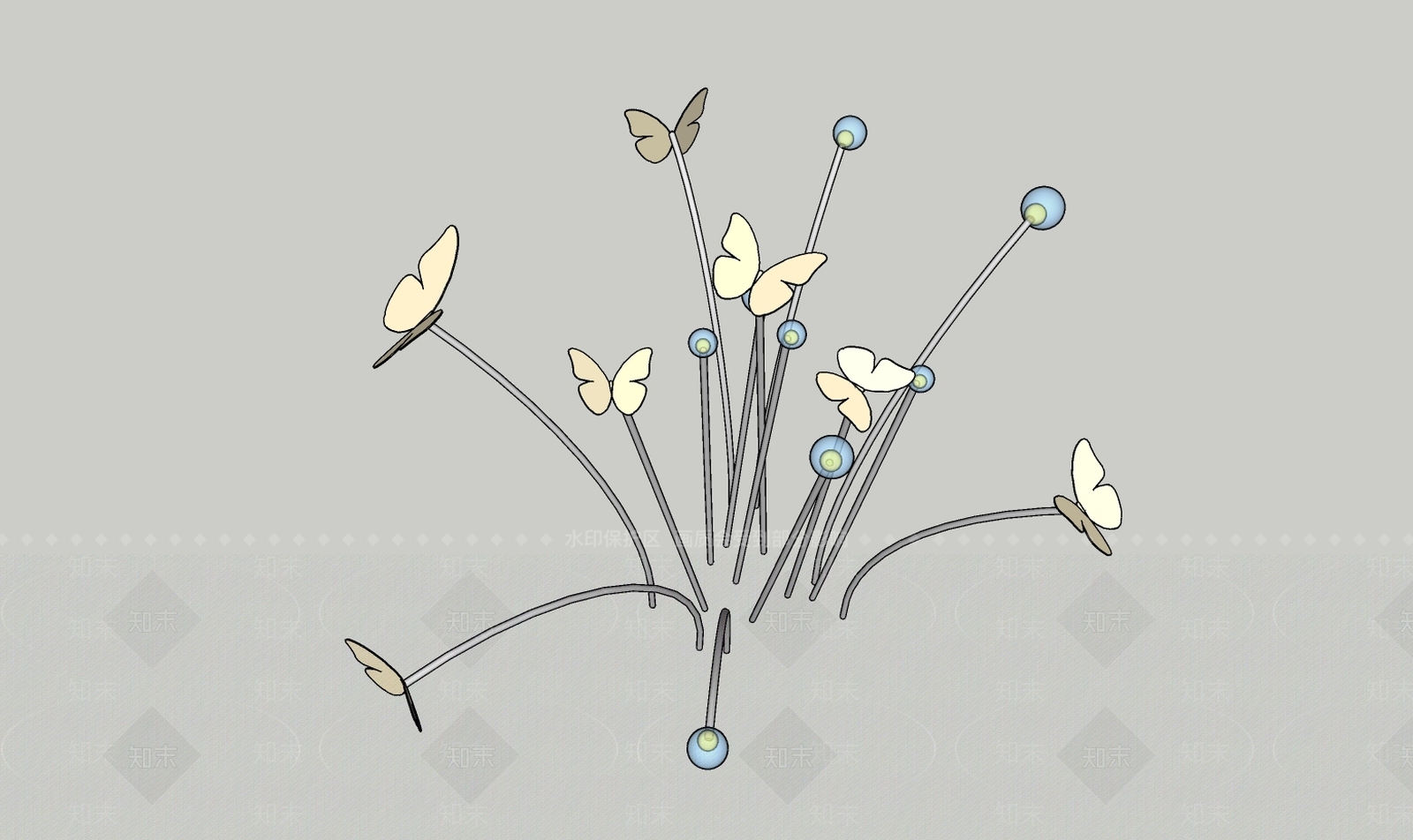 现代风格花园灯SU模型下载【ID:466166839】