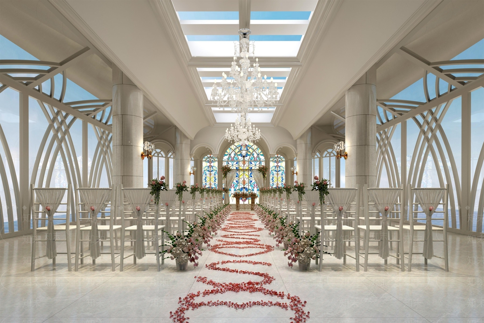 现代证婚礼堂3D模型下载【ID:266260371】