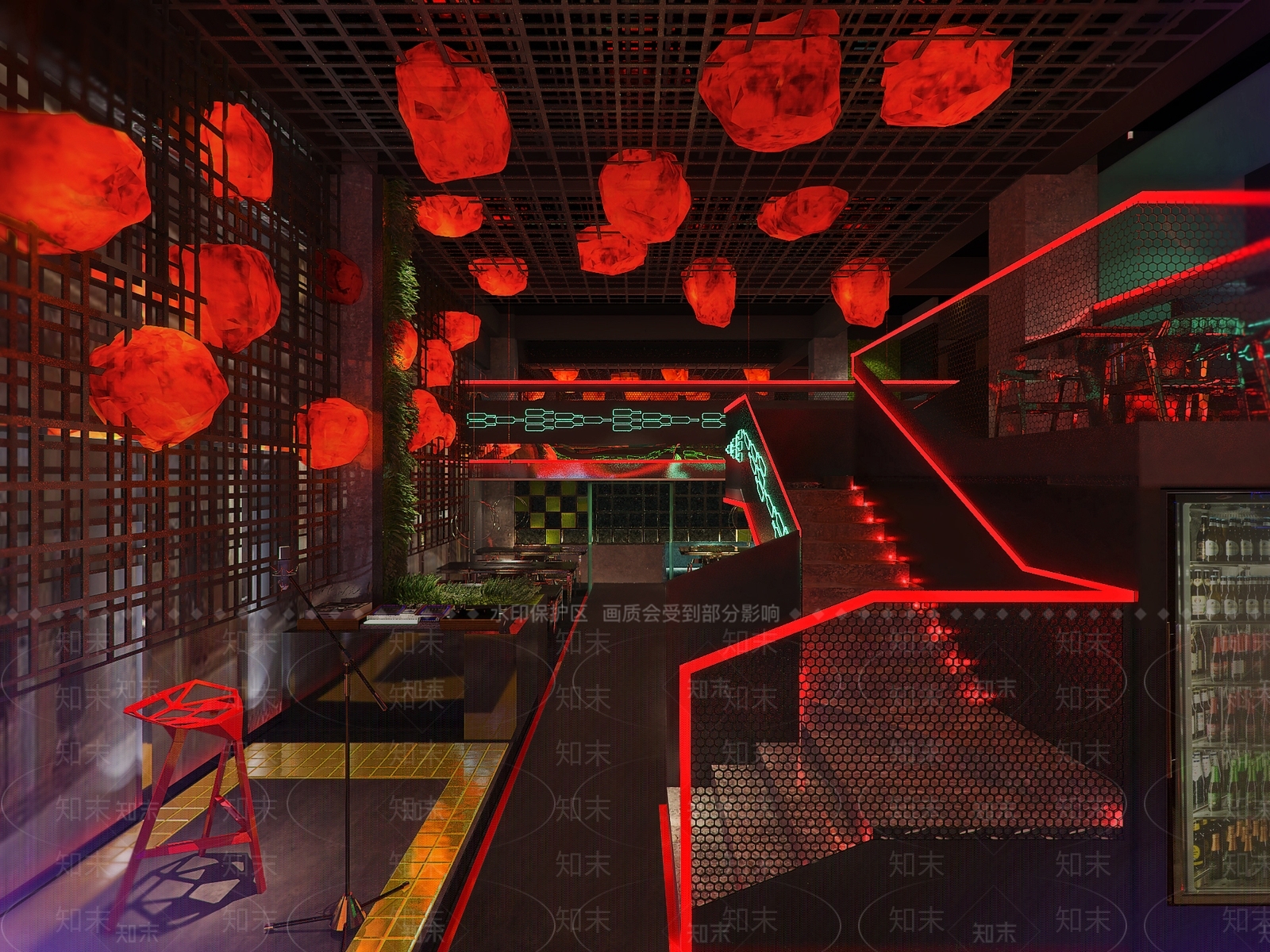 工业风格主题餐厅SU模型下载【ID:966270930】