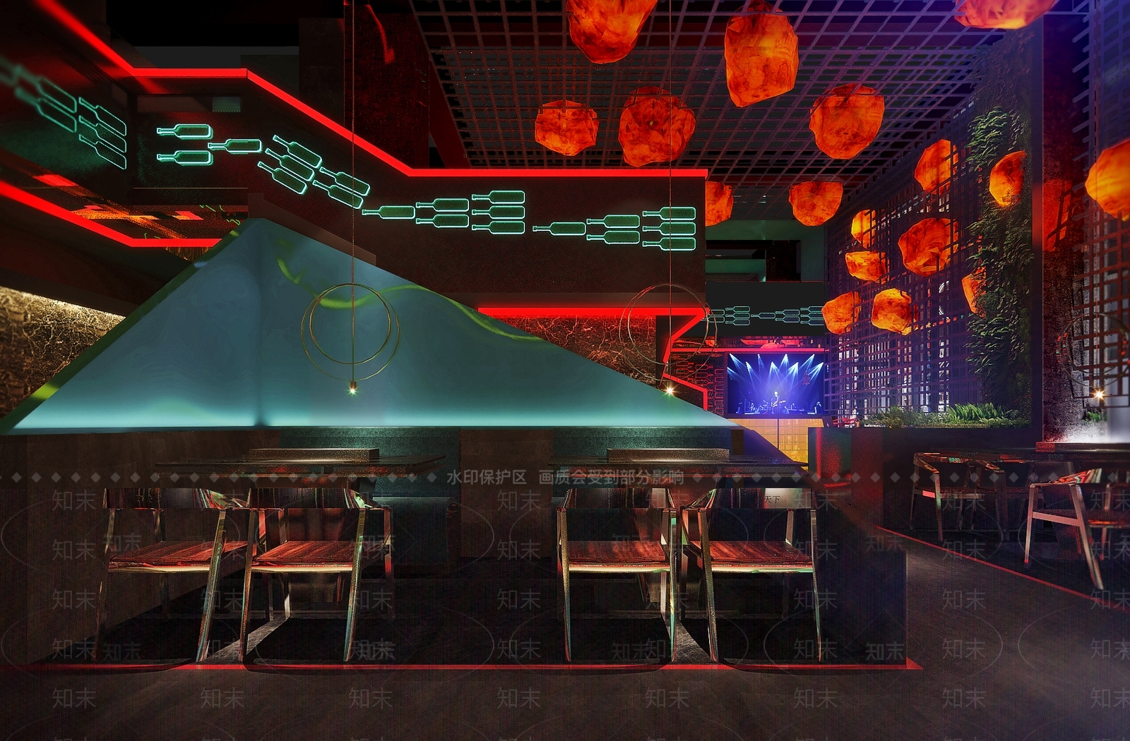 工业风格主题餐厅SU模型下载【ID:966270930】