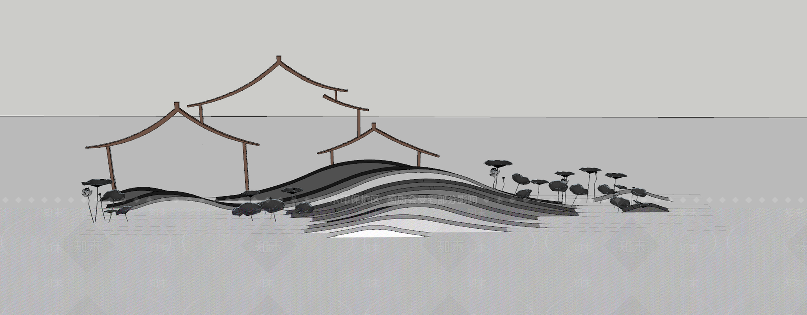 新中式风格指示牌SU模型下载【ID:466274414】