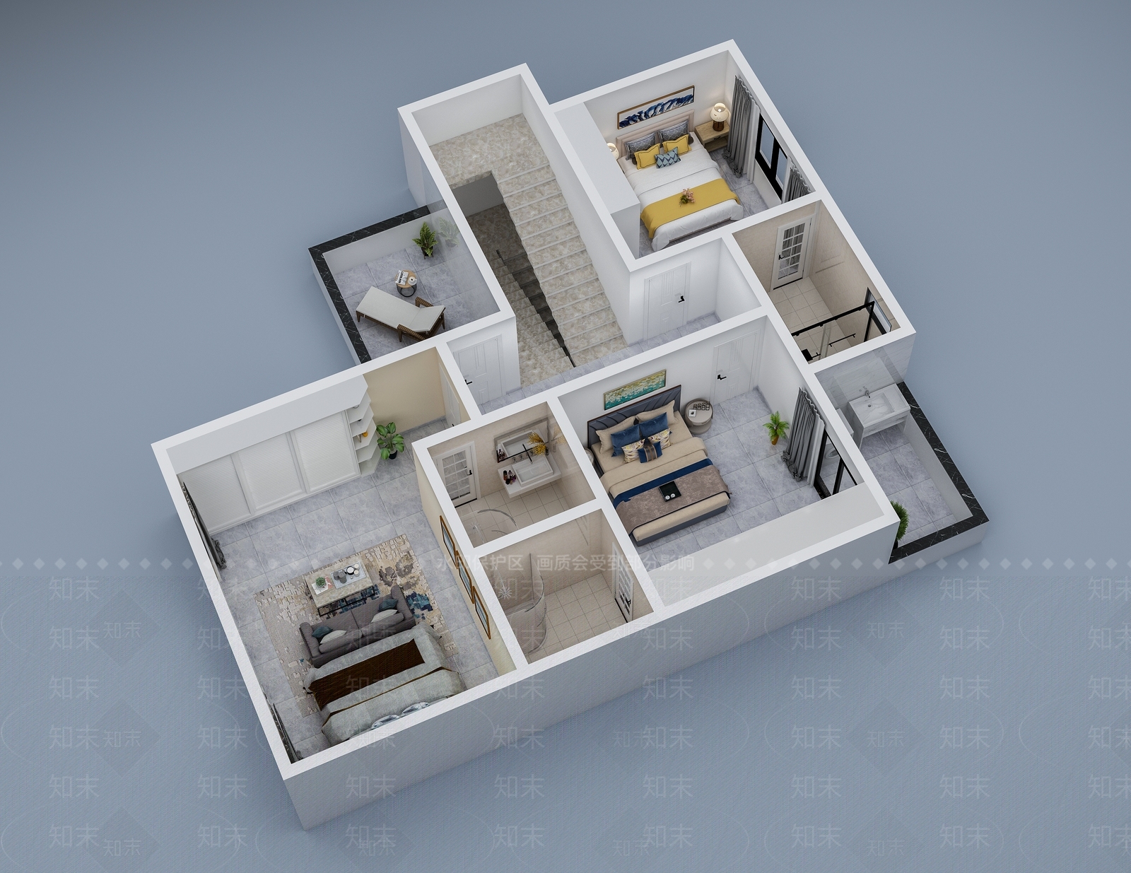 现代样板房3D模型下载【ID:166277550】