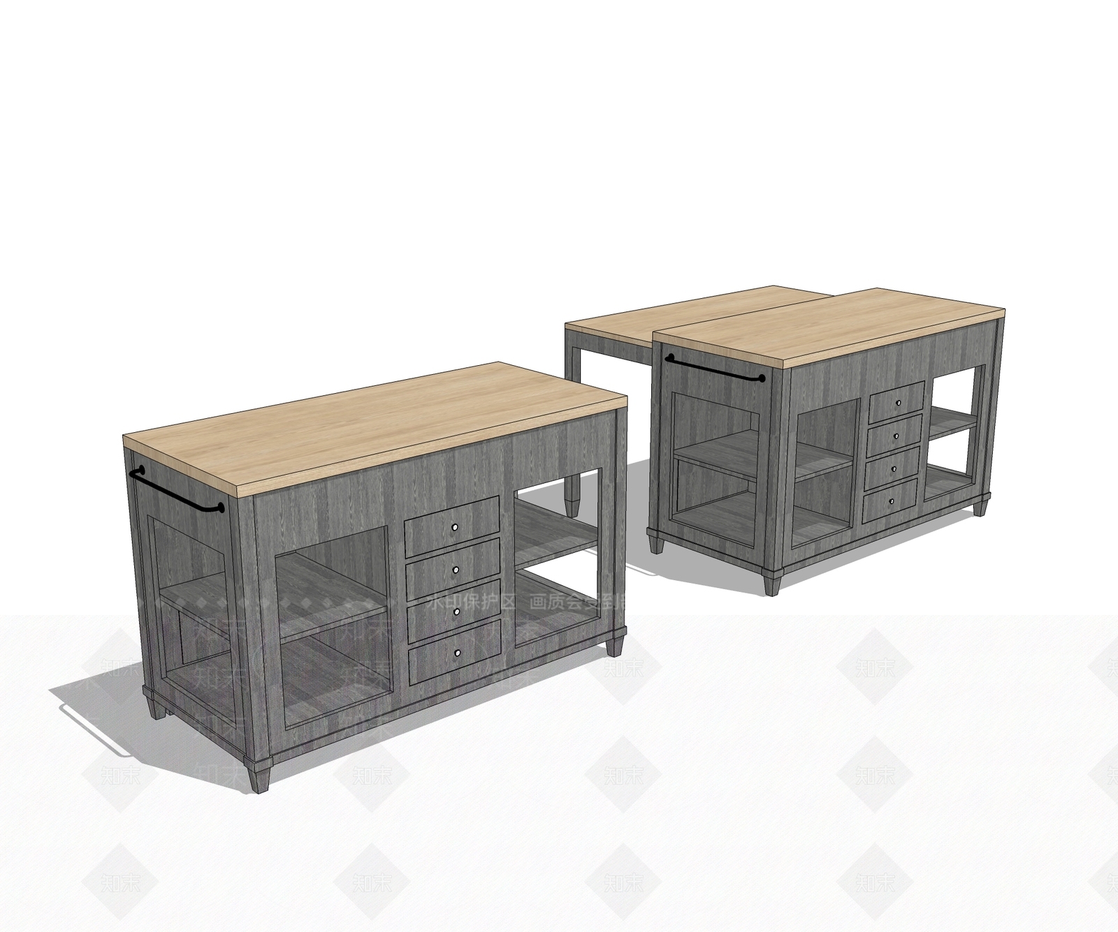 北欧风格陈列柜SU模型下载【ID:366278318】