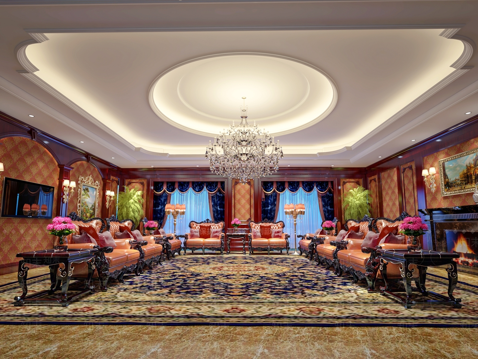 欧式古典公司接待室3D模型下载【ID:866310074】