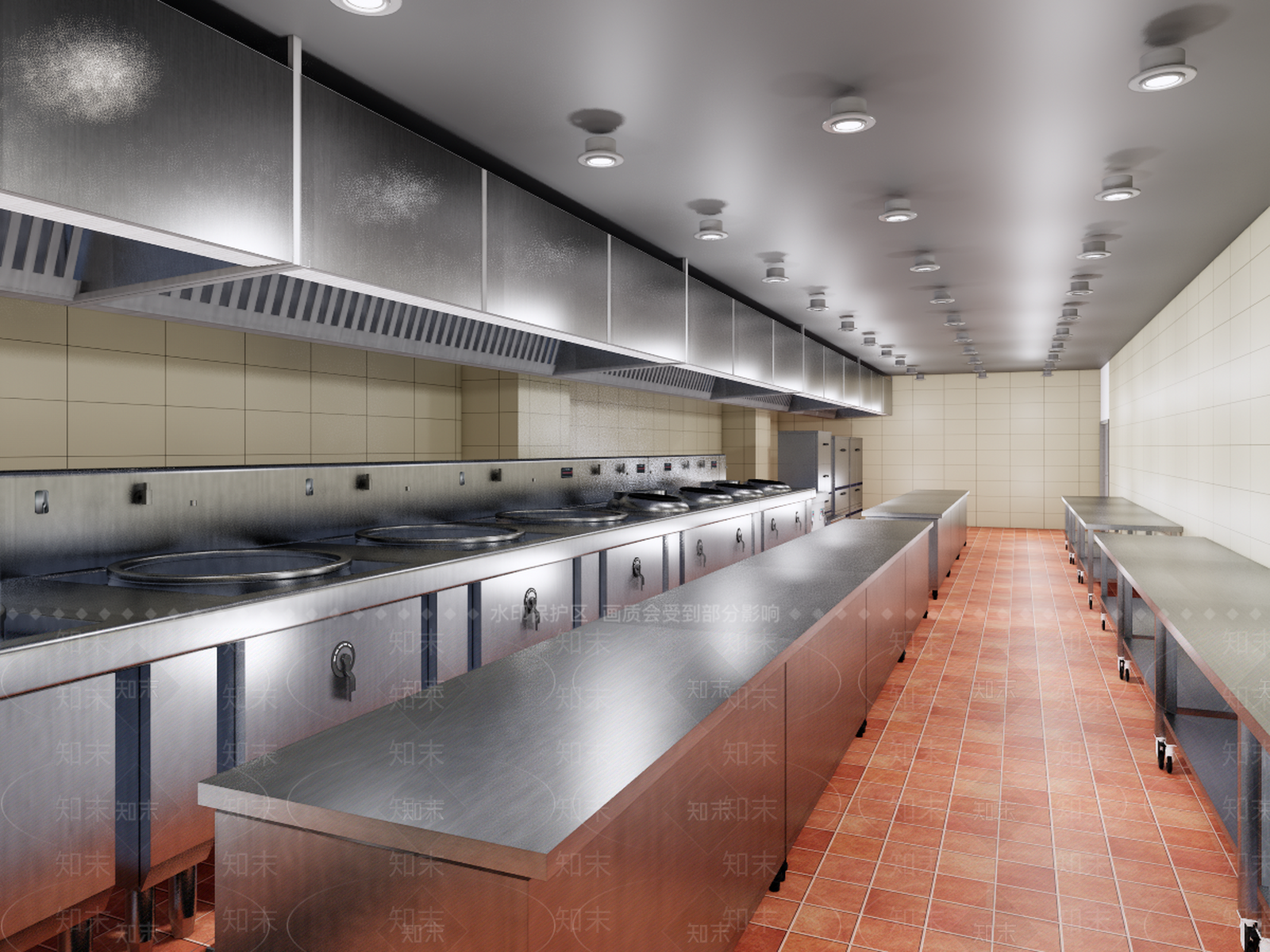 现代酒店厨房SU模型下载【ID:966367381】