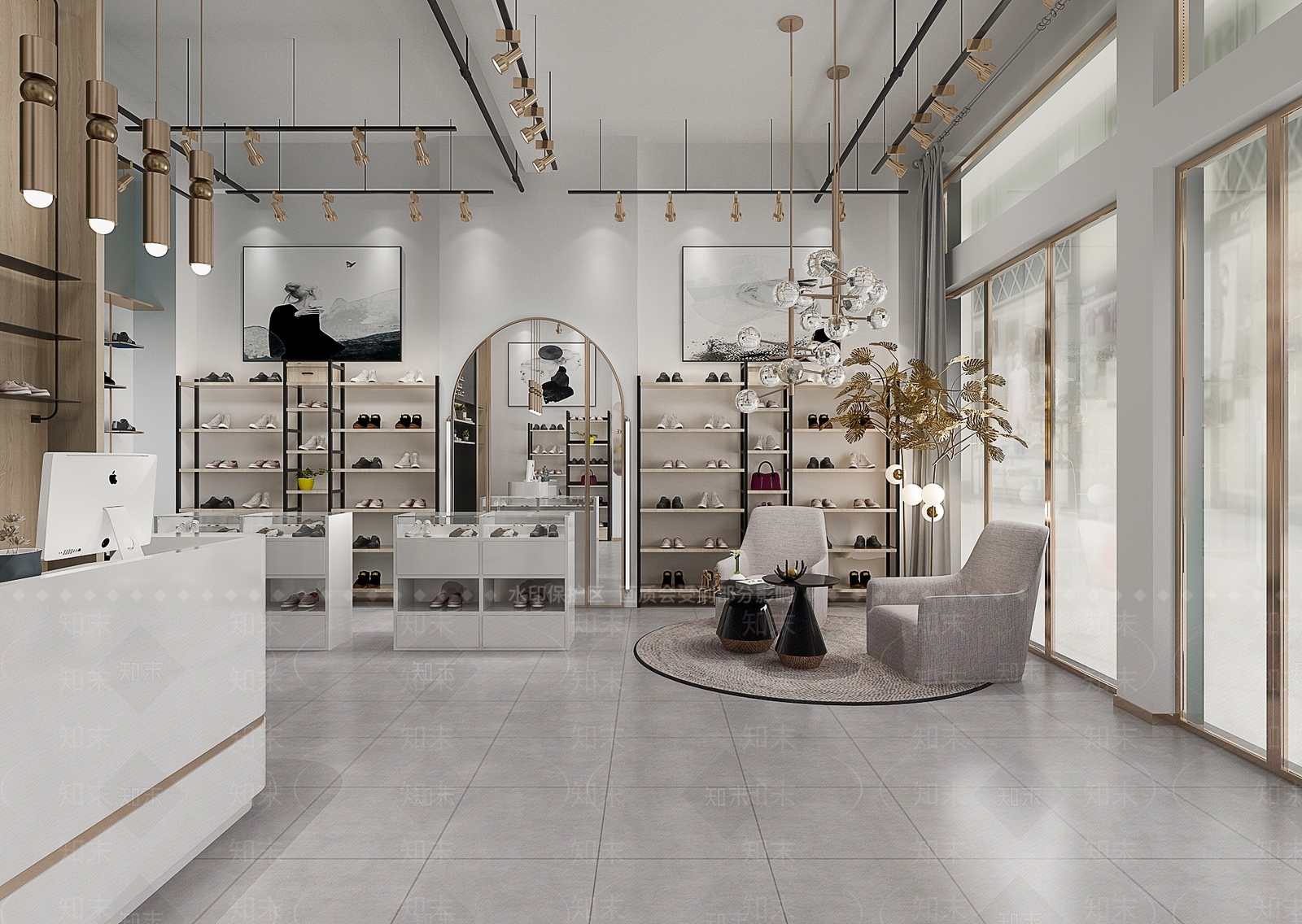 现代鞋子专卖店3D模型下载【ID:766411731】