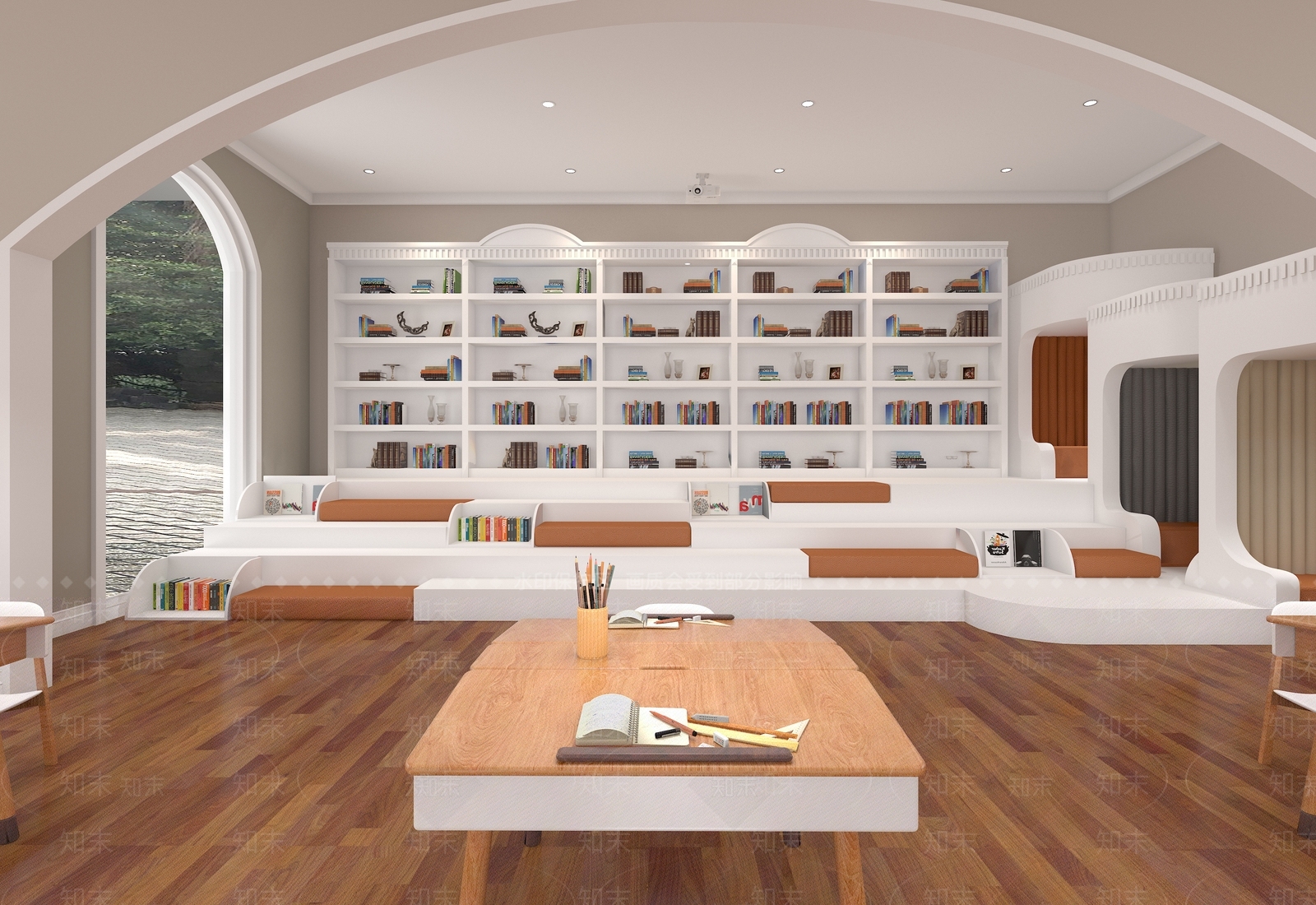 美式幼儿园图书馆3D模型下载【ID:866448204】
